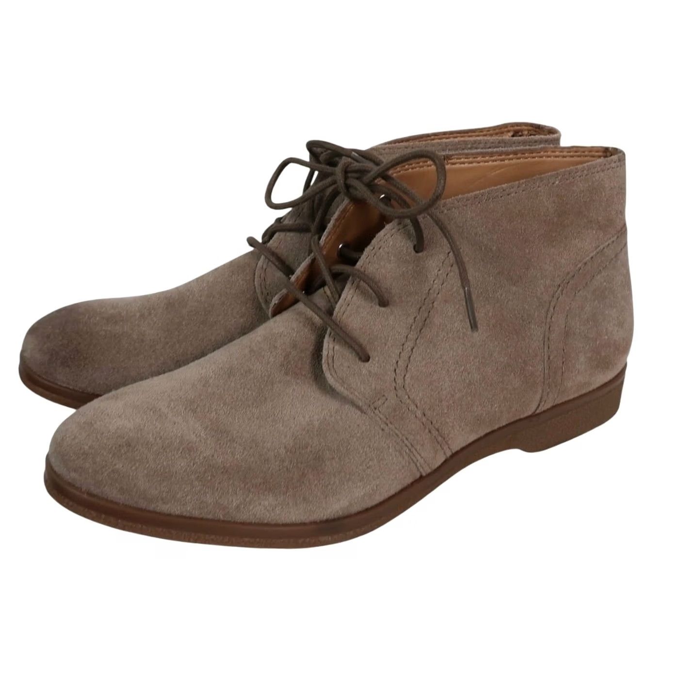 Franco Sarto Franco Sarto Pebbles Taupe Suede Leather Lace-Up Ankle Booties Boots Women 7 Suede Lace Up Casual Fall Winter Spring Flat Heel Under 1 in Ice Gray Size US 7 / IT 37 - 5 Thumbnail