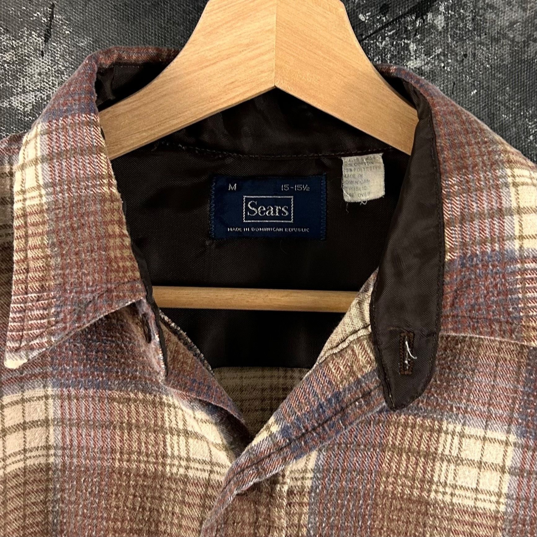 Sears × Vintage Vintage 80’s Sears plaid oversized grunge Button shirt Size US M / EU 48-50 / 2 - 3 Thumbnail