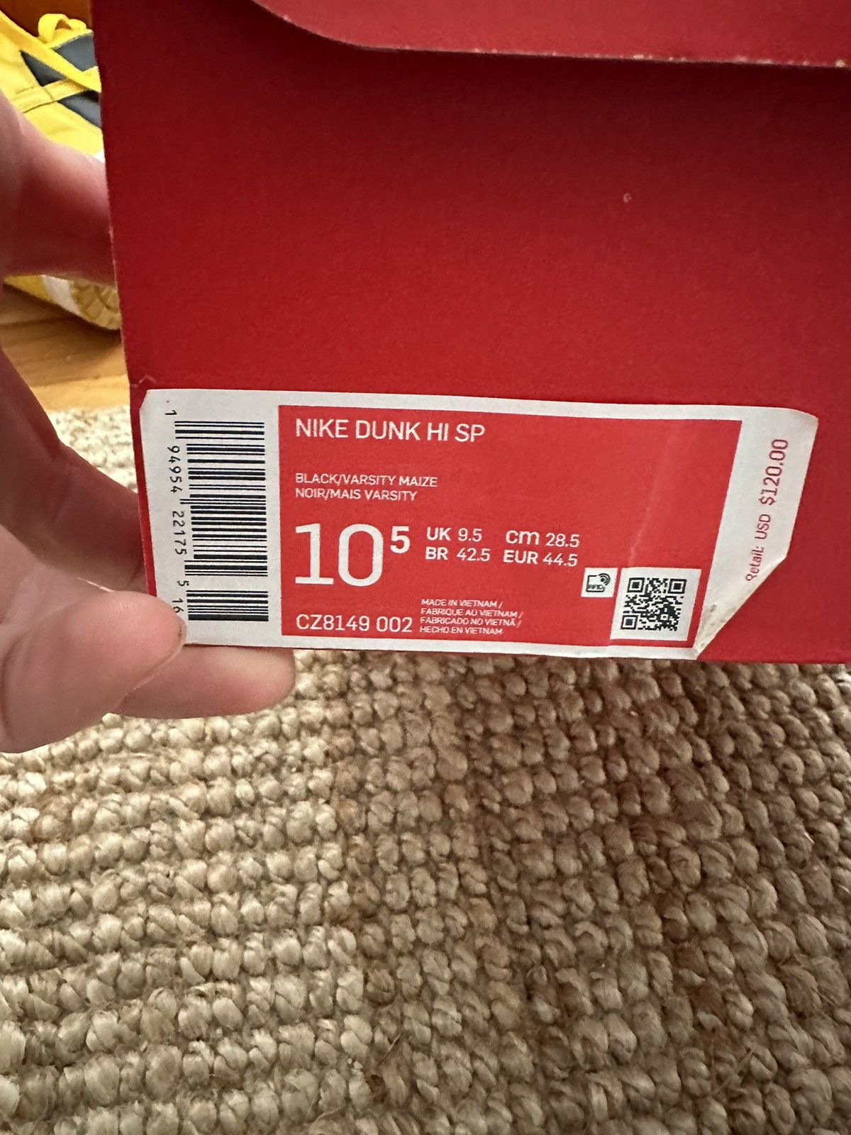 Nike Nike Dunk Hi Goldenrod varsity maize Iowa Size US 10.5 / EU 43-44 - 7 Thumbnail