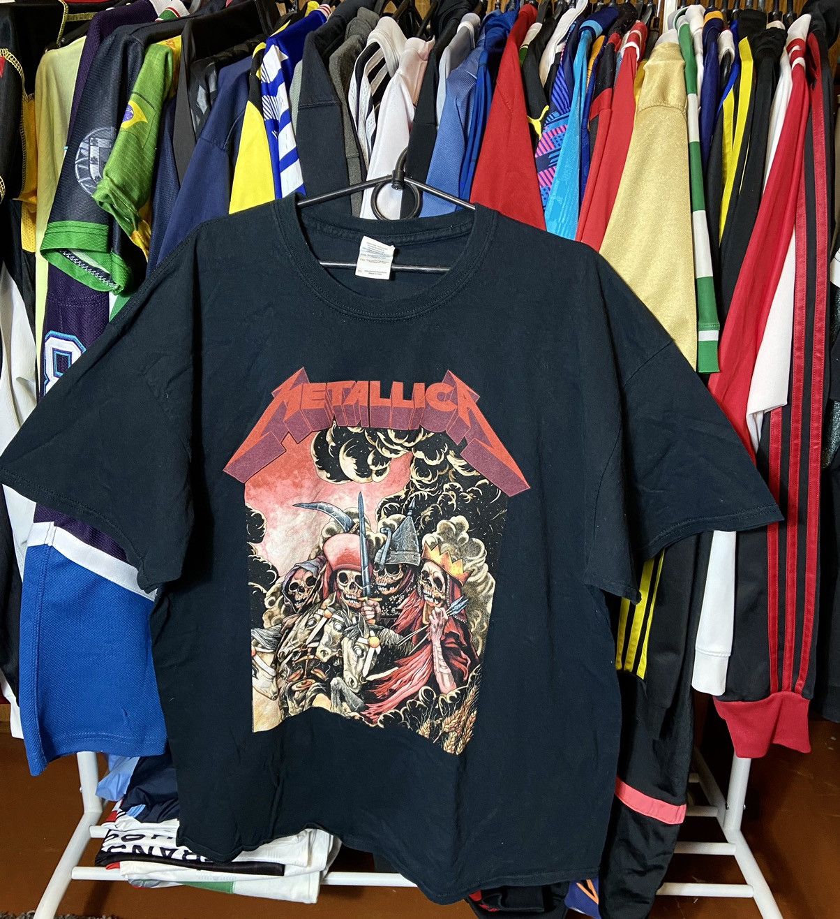Band Tees × Metallica × Vintage METALLICA DEATH ARMY EUROPE TOUR 2014 ADULT T-SHIRT Size US XL / EU 56 / 4 - 1 Thumbnail