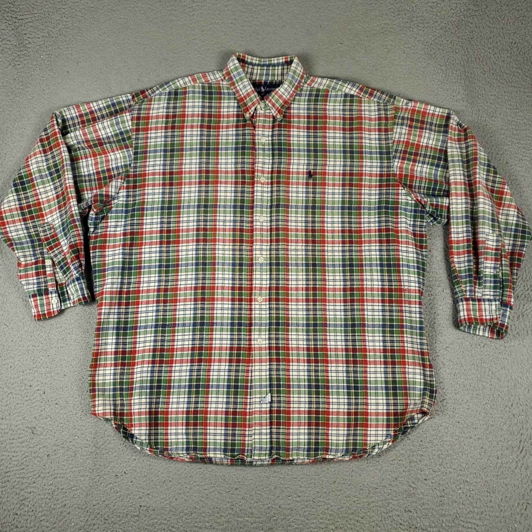 Ralph Lauren Ralph Lauren Shirt Mens XL Green Plaid Flannel Button-Down Pony Size US XL / EU 56 / 4 - 2 Thumbnail