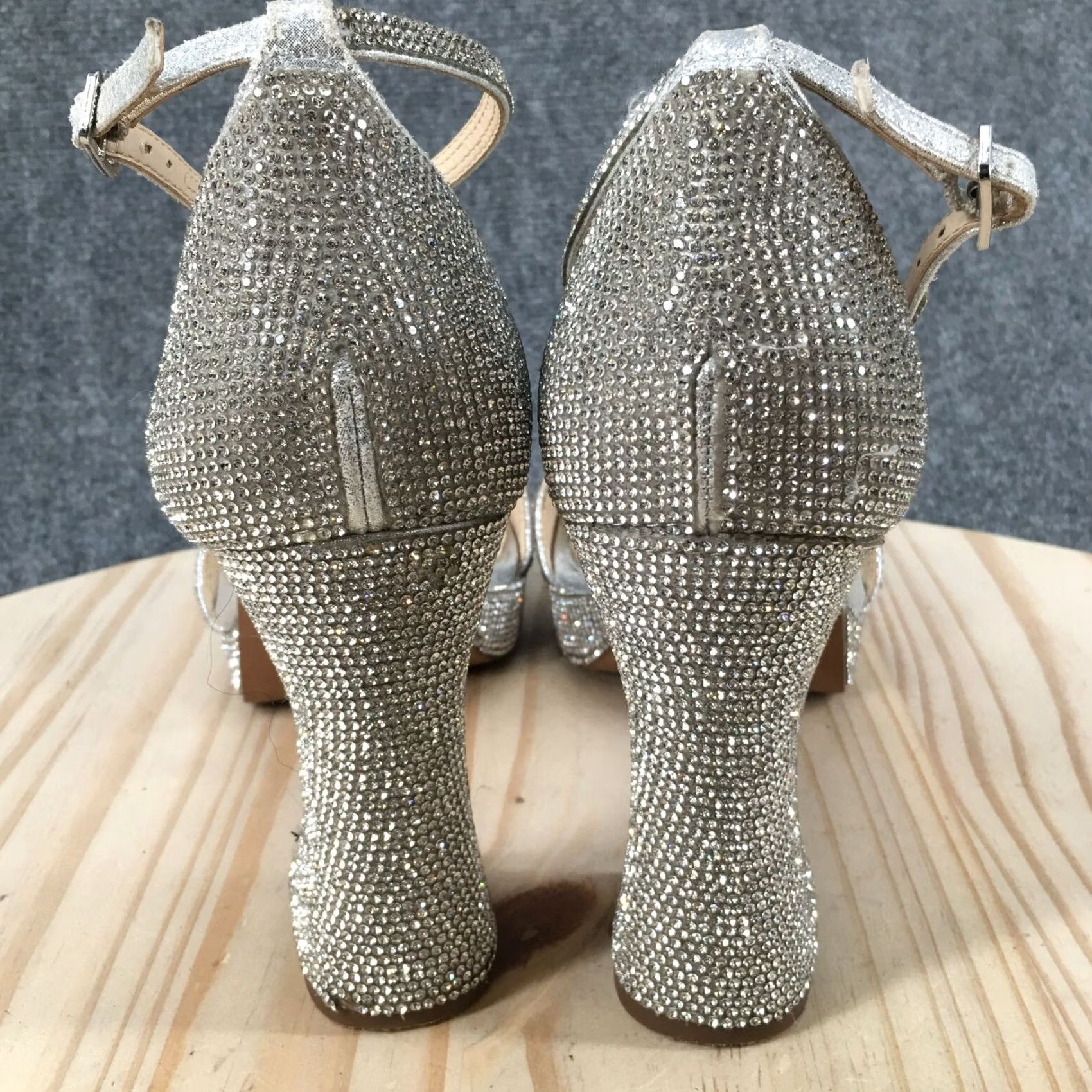 Jessica Simpson Jessica Simpson Sandals Womens 9.5M Fonilda Ankle Strap Silver Rhinestones Heels Size US 10 / IT 40 - 7 Thumbnail