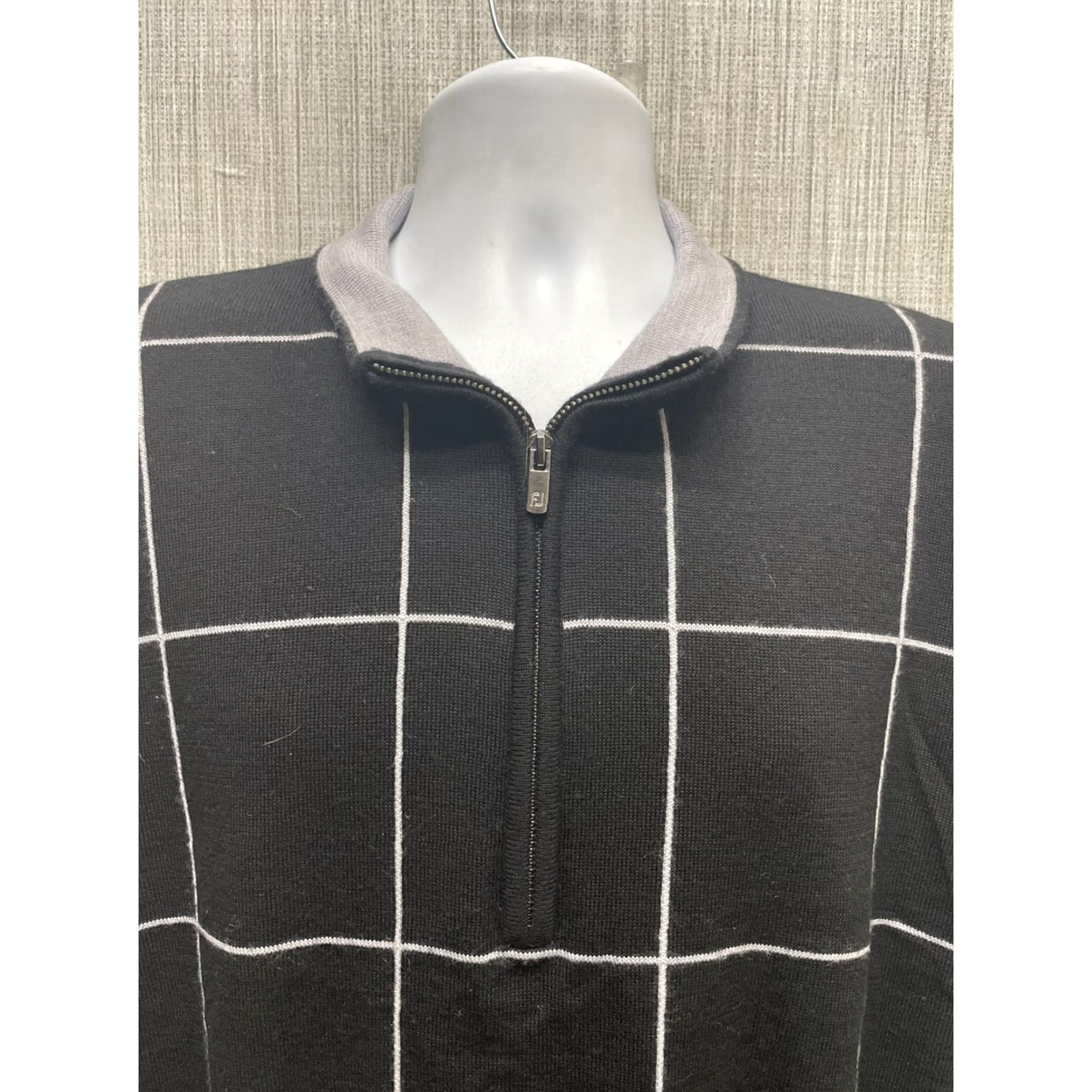 Footjoy FootJoy Black/White Striped Half Zip Pullover Jacket Mens L Size US L / EU 52-54 / 3 - 2 Thumbnail