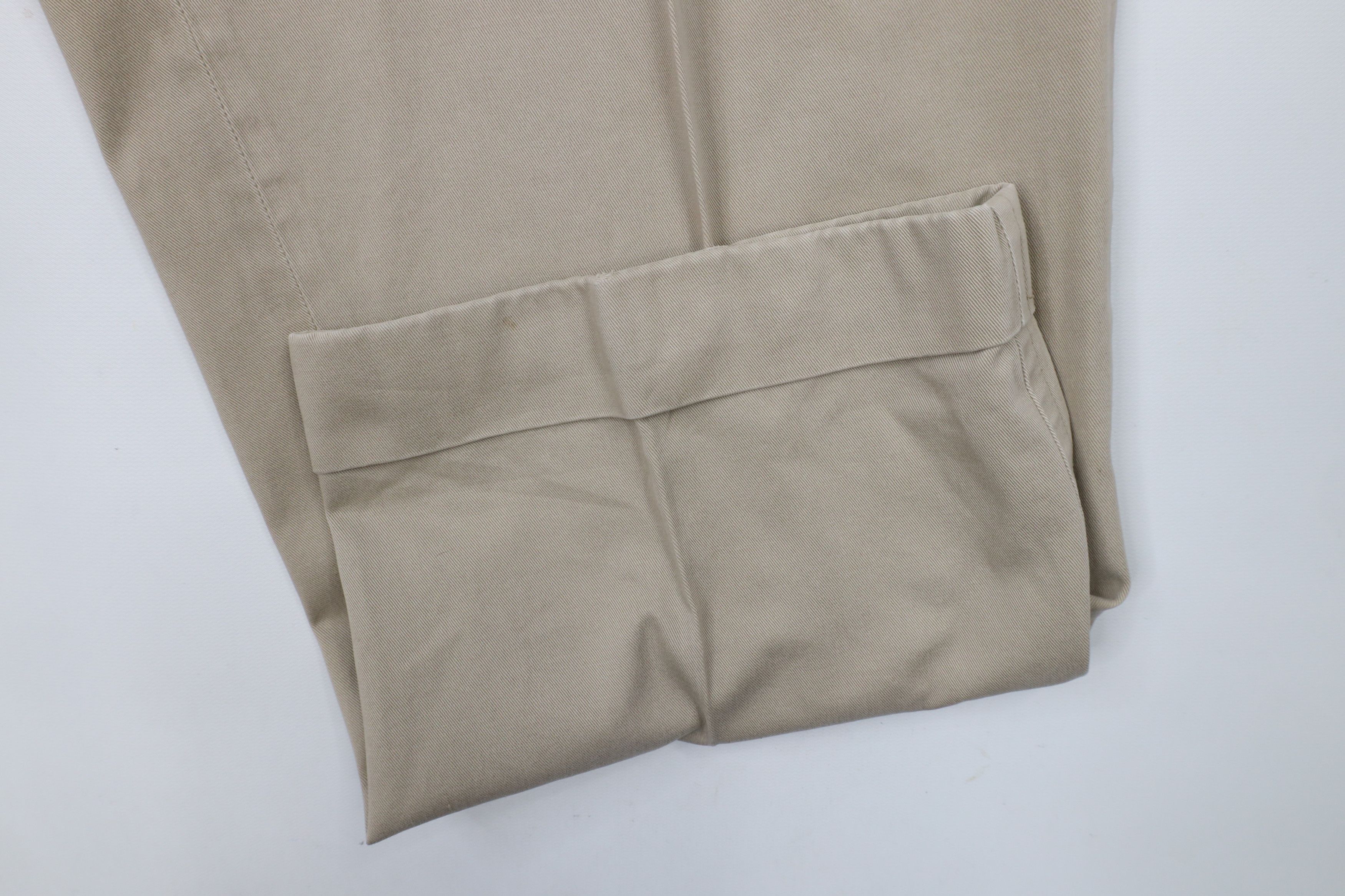 Nautica × Vintage Vintage 90s Nautica Pleated Cuffed Chino Pants Beige Cotton Size US 34 / EU 50 - 5 Thumbnail