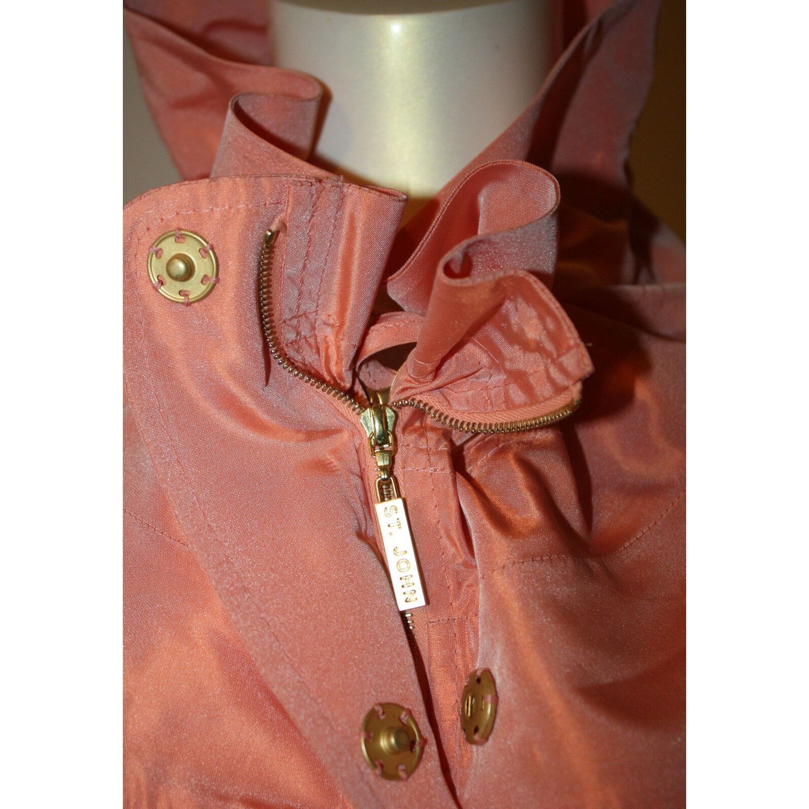 St. John ST JOHN Jacket M Shimmery Peach Sleeves Gathered Collar Size M / US 6-8 / IT 42-44 - 8 Thumbnail