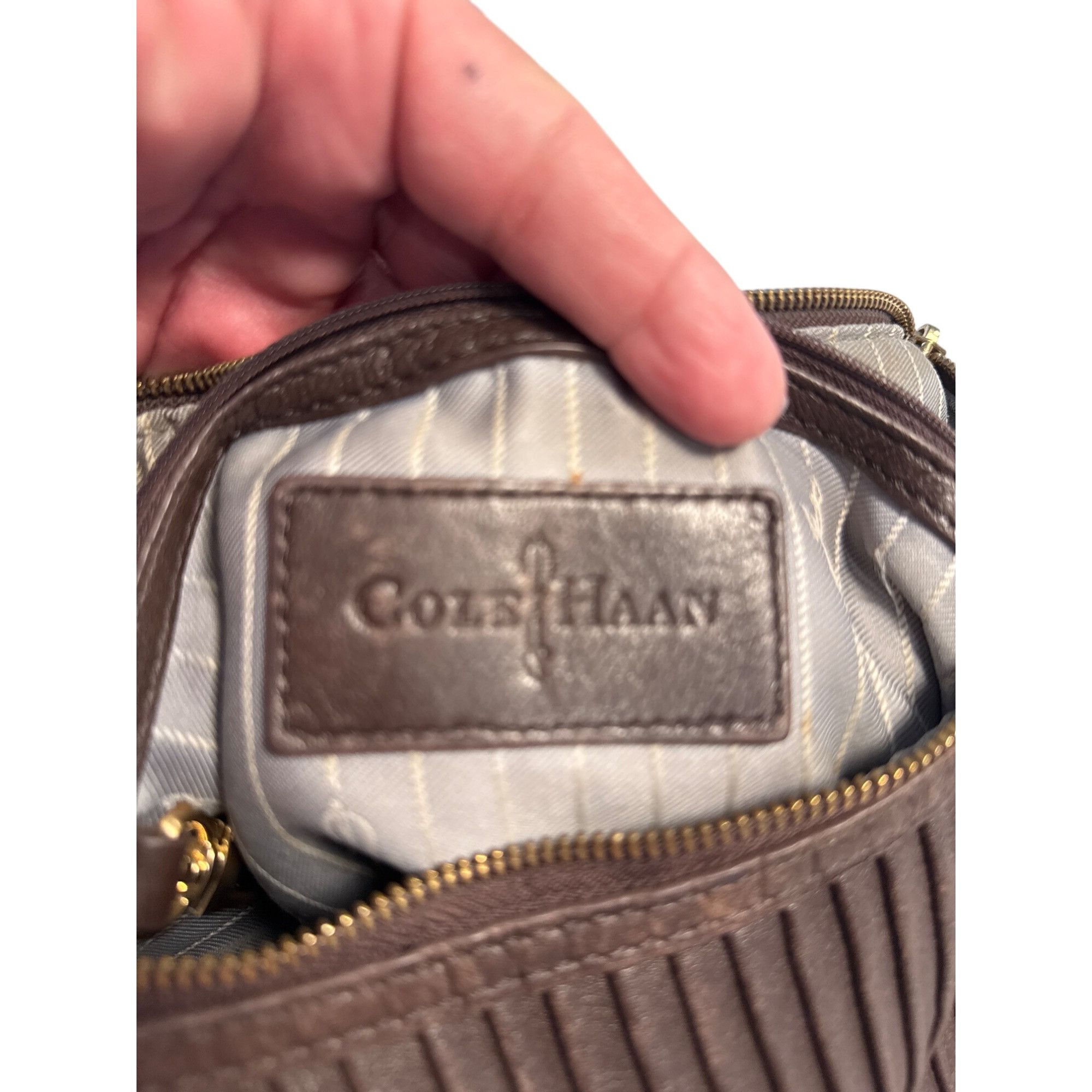 Cole Haan Cole Haan Womens Brown Leather Hobo tassel Shoulder Bag SKU Size ONE SIZE - 14 Thumbnail