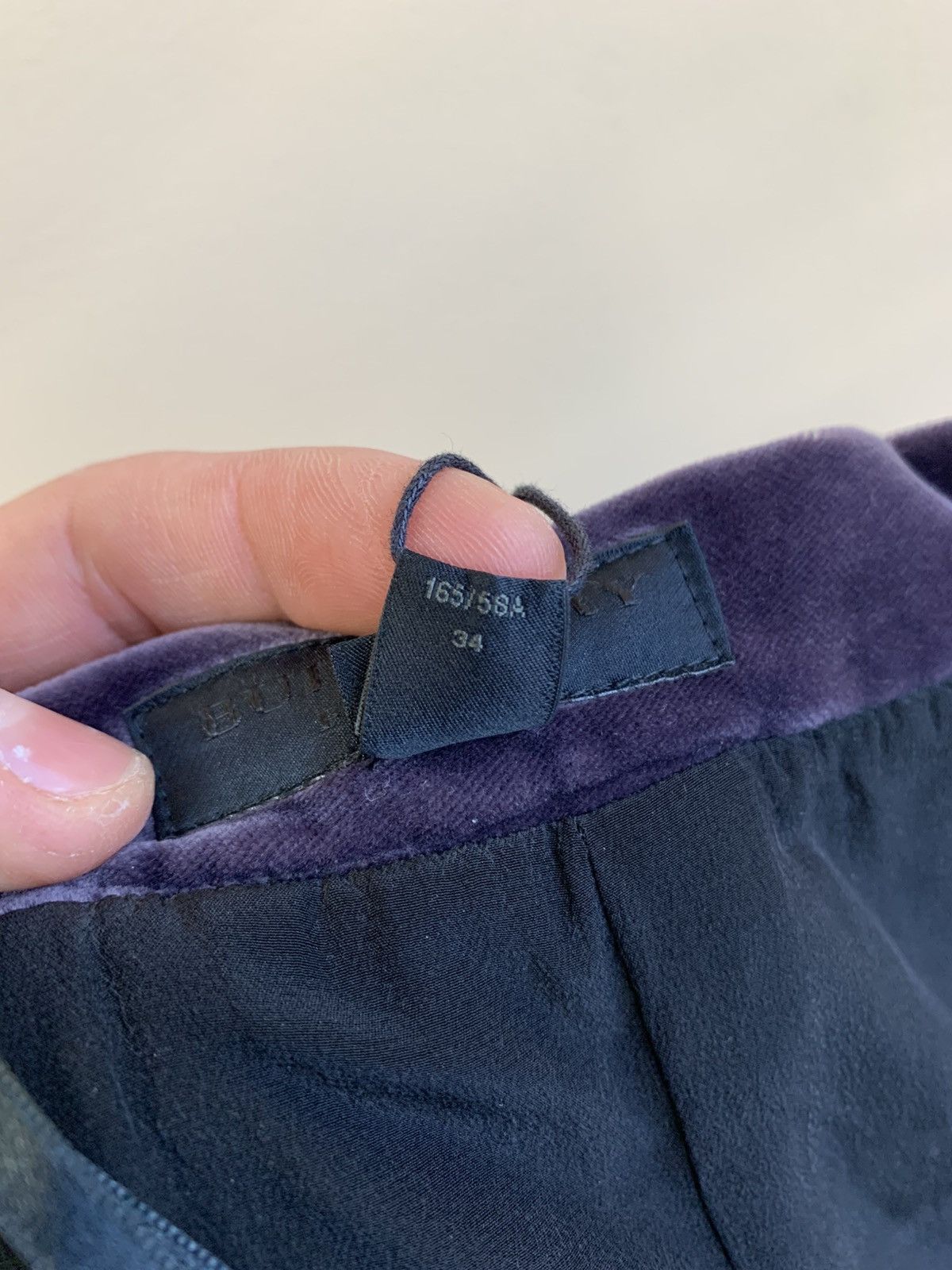 Burberry Prorsum Navy Velvet Patterned Skirt Women ITALY