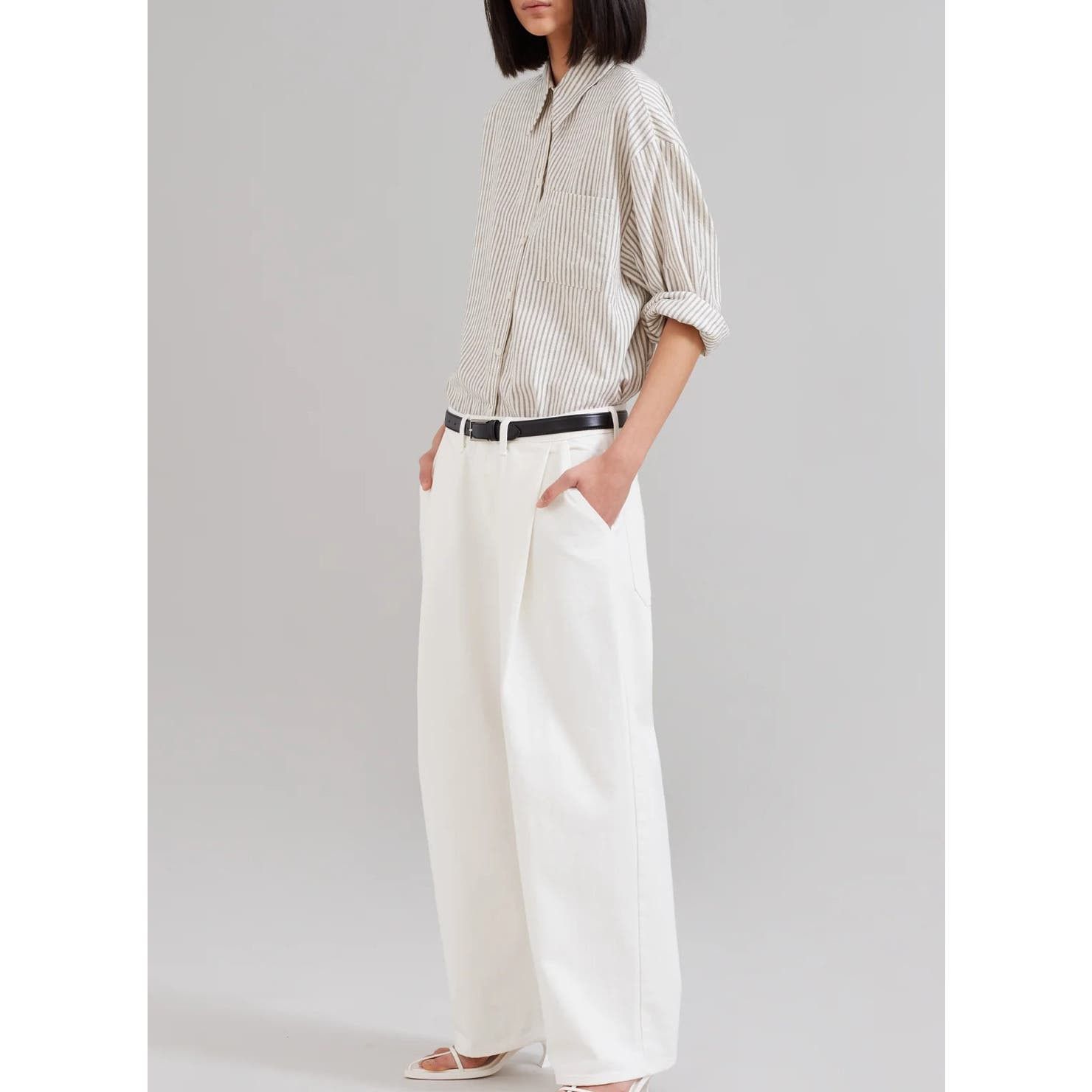 image of The Frankie Shop - Drew Denim Pants / White / Nwot, Women's (Size 30)