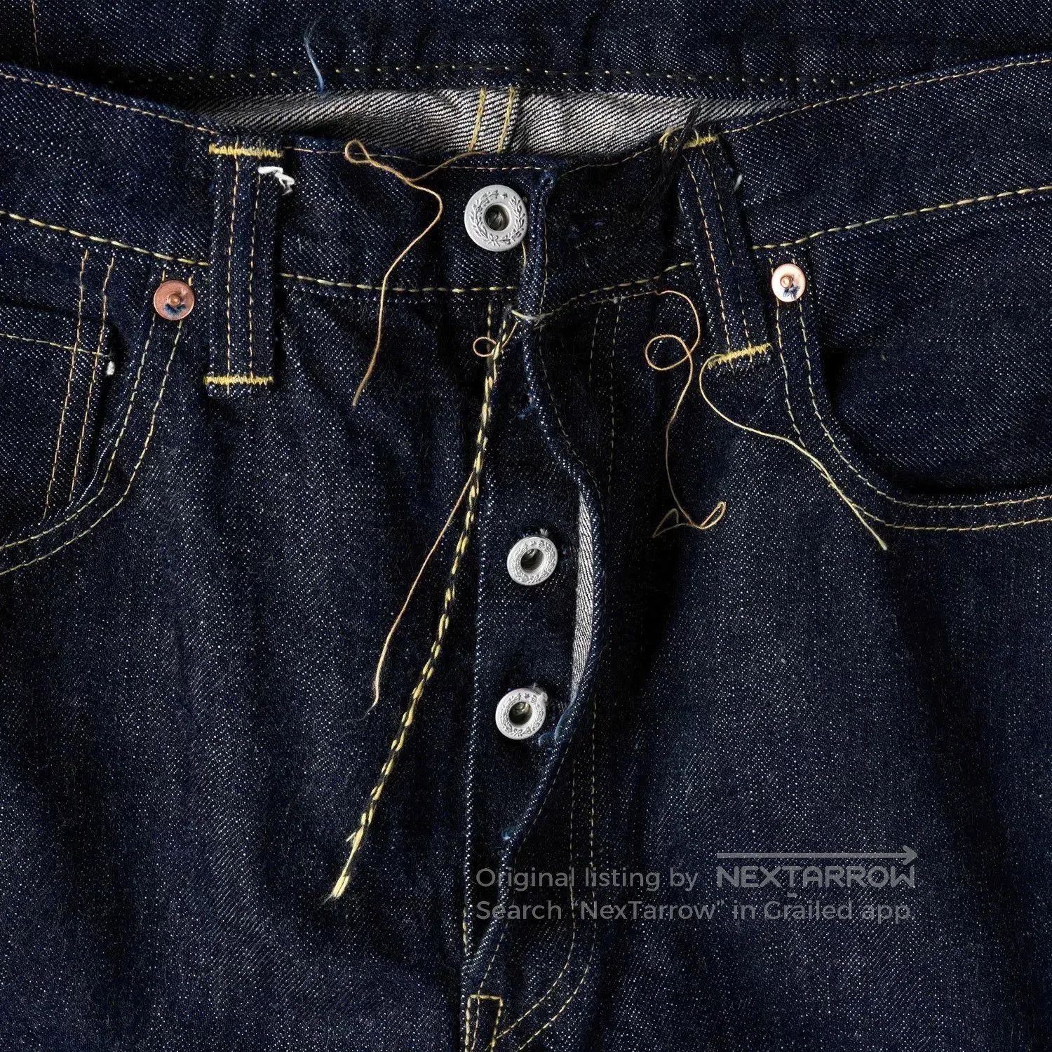 Full Count & Co. Fullcount WWII Limited Edition Loose Denim Pants. Size US 34 / EU 50 - 2 Thumbnail