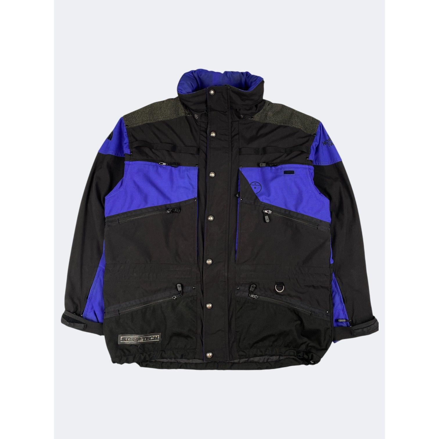 【気まぐれ値下】THE NORTH FACE ヴィンテージ STEEP TECH VinTagE The NORTH FACE STEEP TECH JACKET L BLUE BLACK SCOT