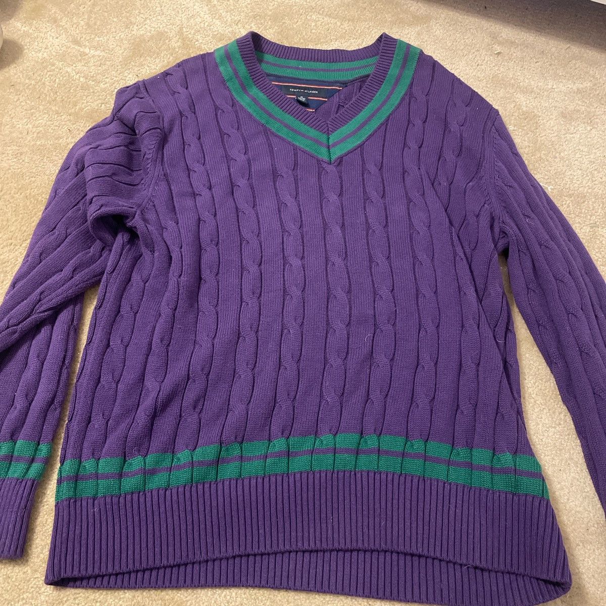 Tommy Hilfiger purple with green tommy hilfiger sweater Size US XL / EU 56 / 4 - 1 Thumbnail