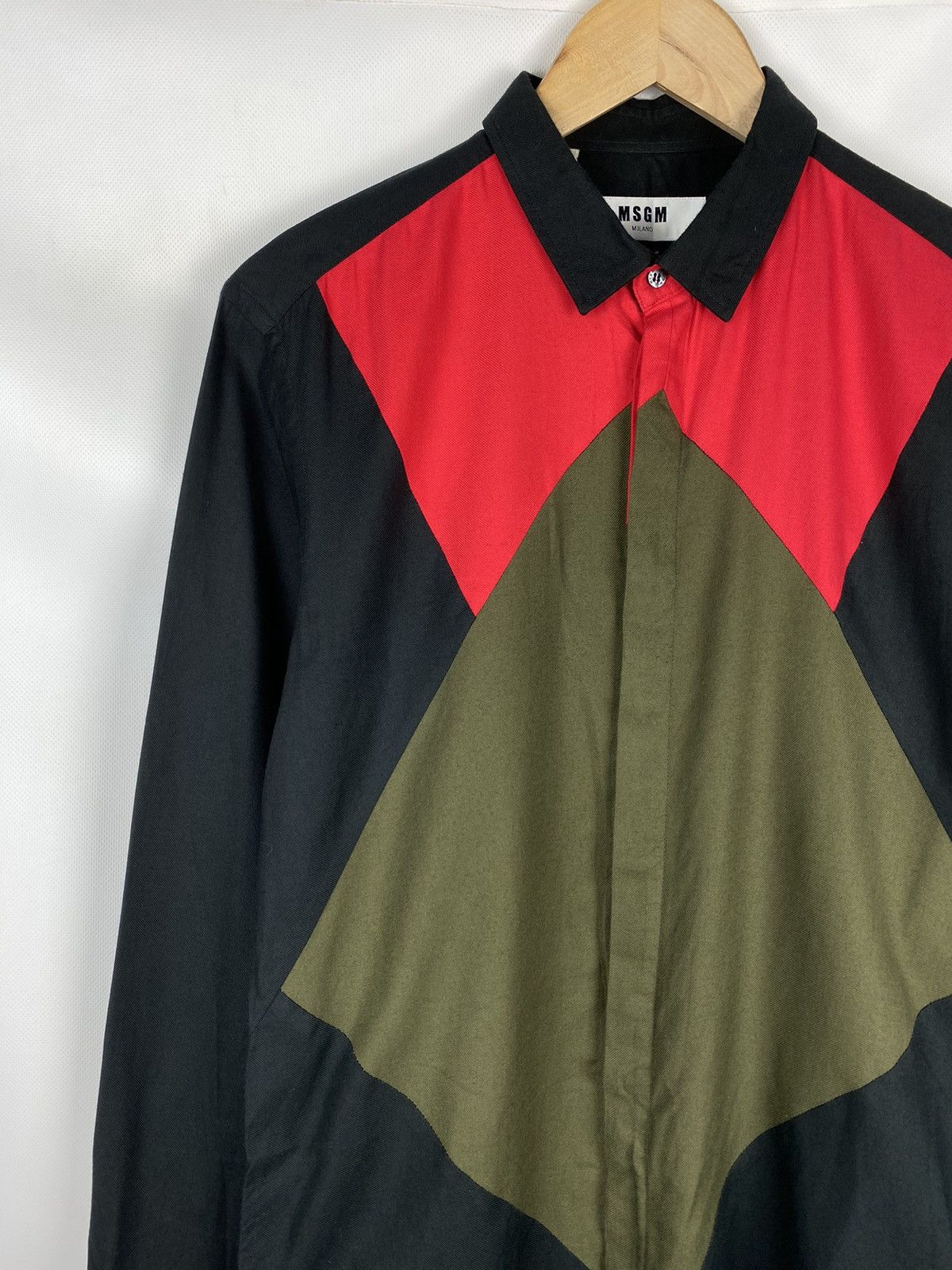 MSGM MSGM men’s long sleeve geometric pattern button up shirt Size US M / EU 48-50 / 2 - 4 Thumbnail