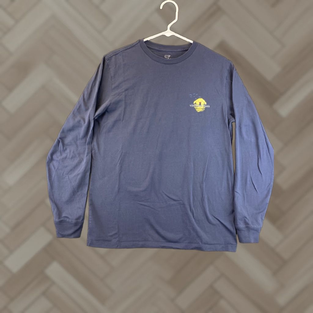 Vineyard Vines Vineyard Vines T Shirt Men Long Sleeve Blue Gray S / 90-54 | Whale Logo | Crew Neck | Cotton Knit | Pockets | Regular Fit Size US S / EU 44-46 / 1 - 1 Thumbnail