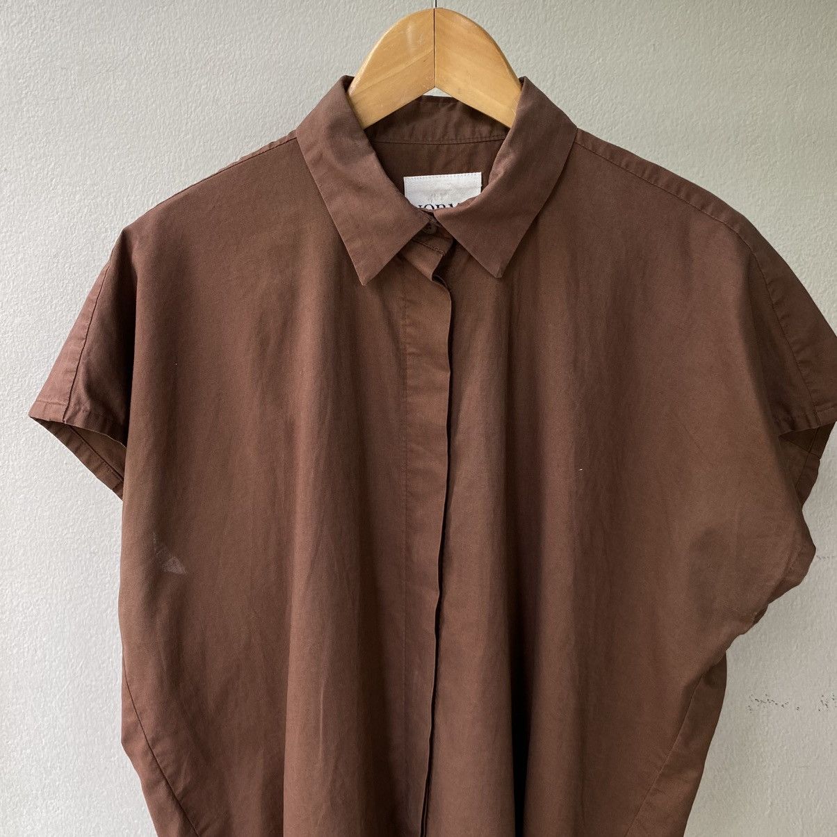 Norma Kamali Norma Kamali Brown Cap Sleeve Shirt Size M / US 6-8 / IT 42-44 - 3 Thumbnail