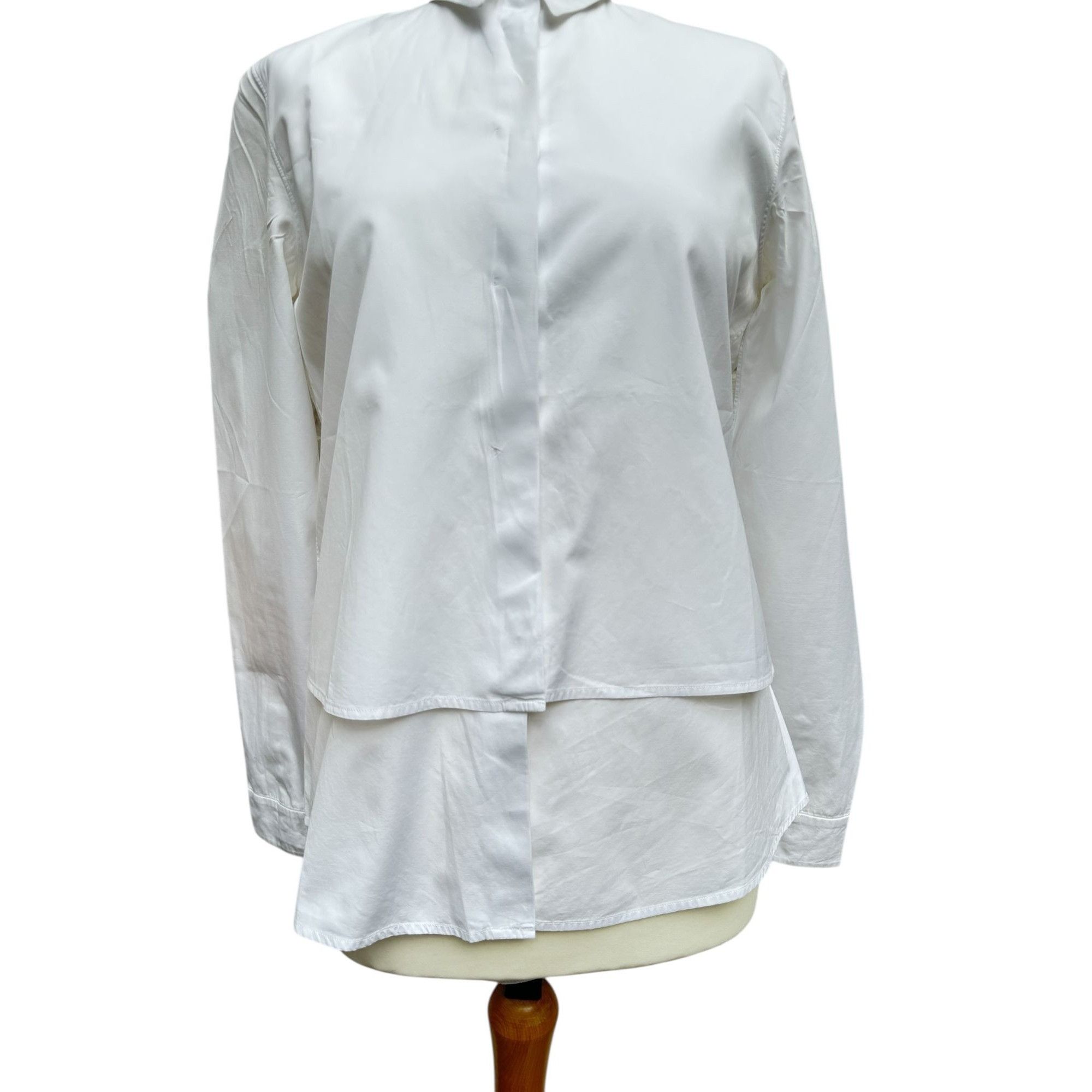 Jil Sander Double Layer White Shirt Size XS / US 0-2 / IT 36-38 - 3 Thumbnail