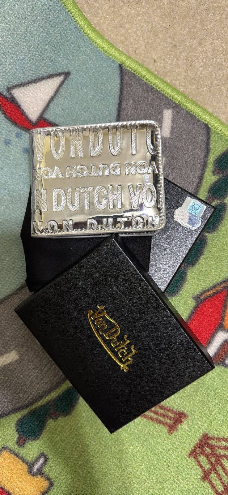 Von Dutch Von Dutch Silver Foil Reflective Wallet Size ONE SIZE - 1 Thumbnail