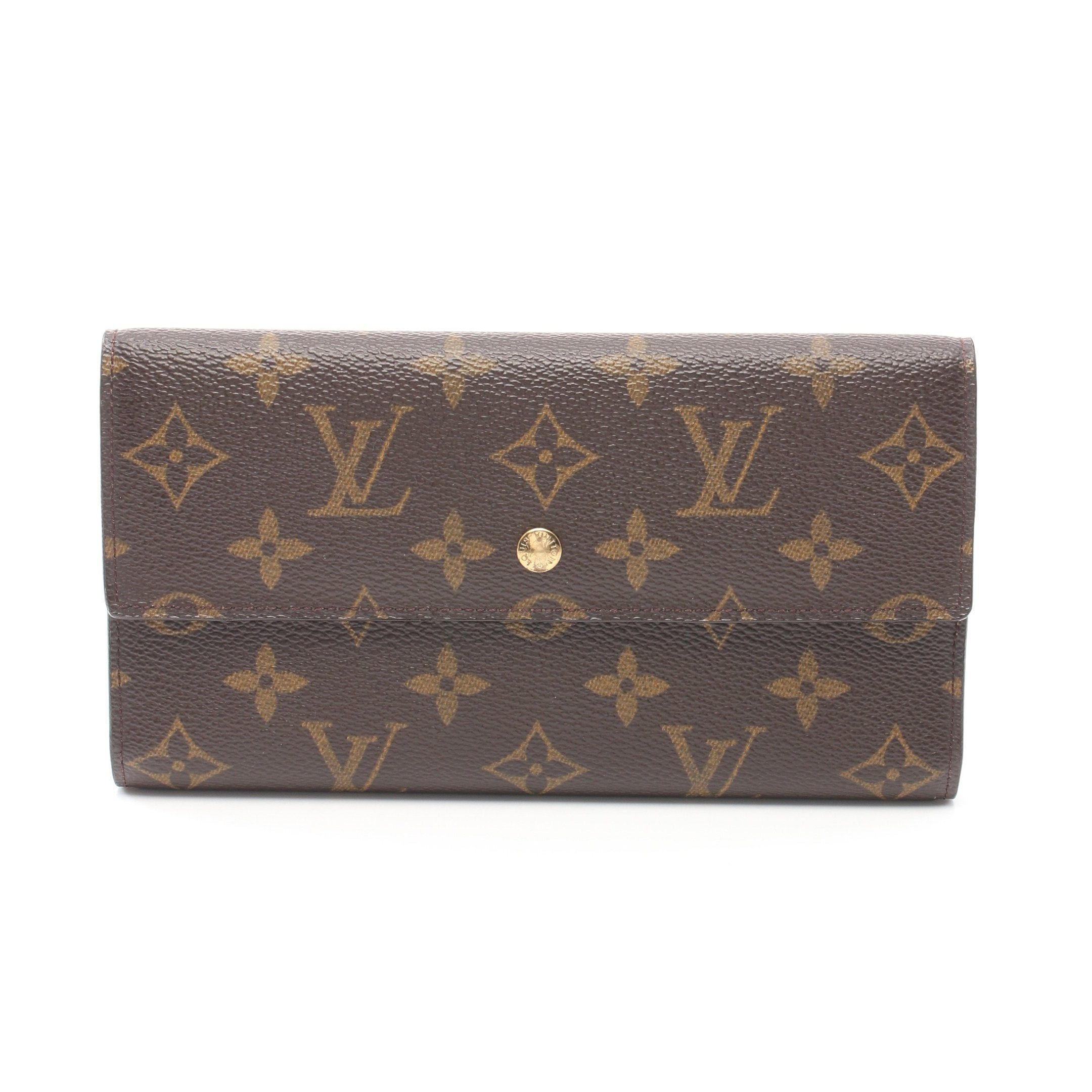 Louis Vuitton Louis Vuitton Porto Tresor International Monogram Trifold Long Wallet Leather Brown Size ONE SIZE - 1 Thumbnail