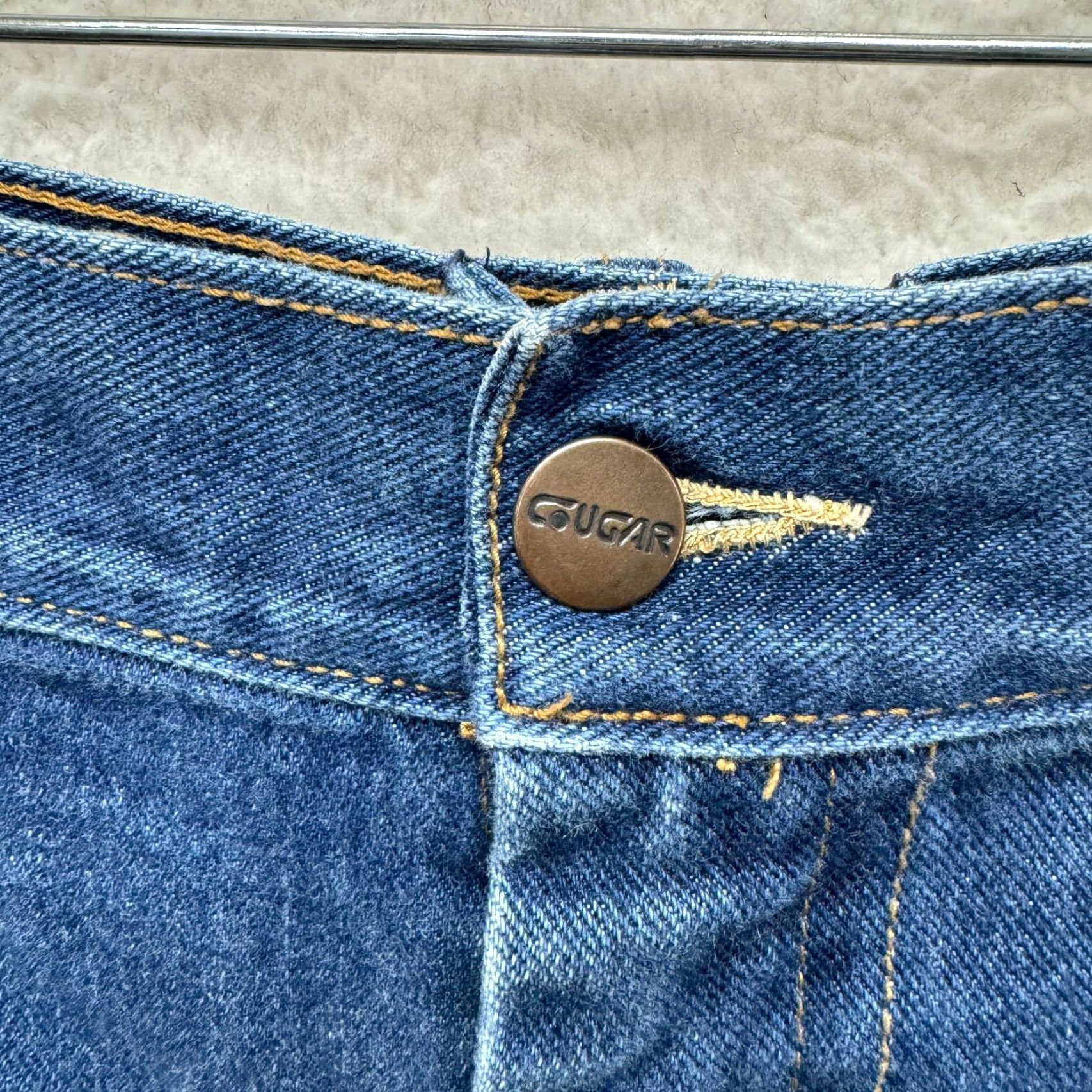 Cougar VINTAGE 80s Western Jeans Cougar Denim Long Tall High Waist Embroidered Blue 0 24 Relaxed Straight Mens Womens Boys Girls Size 25" / US 0 / IT 36 - 5 Thumbnail