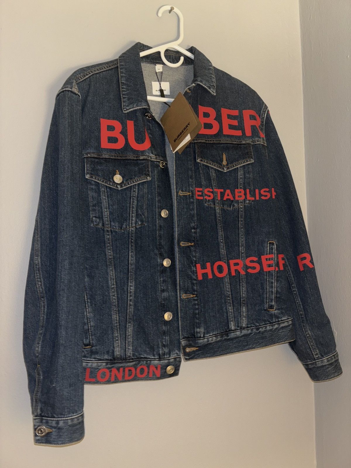 image of Burberry Denim Jacket Blue/indigo, Men's (Size Medium)