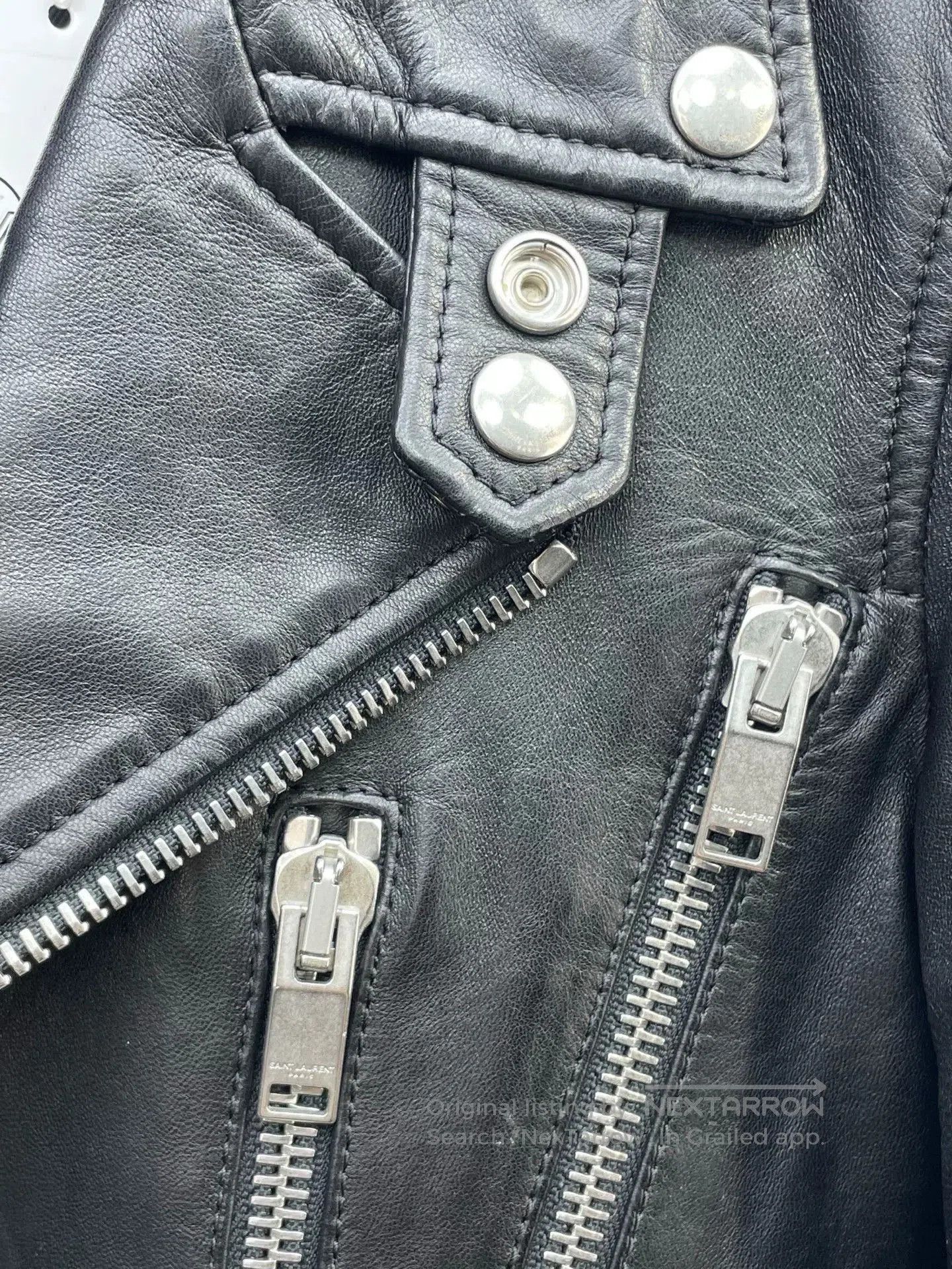 Saint Laurent Paris YSL Saint Laurent Black Biker Jacket. Size XS / US 0-2 / IT 36-38 - 6 Thumbnail