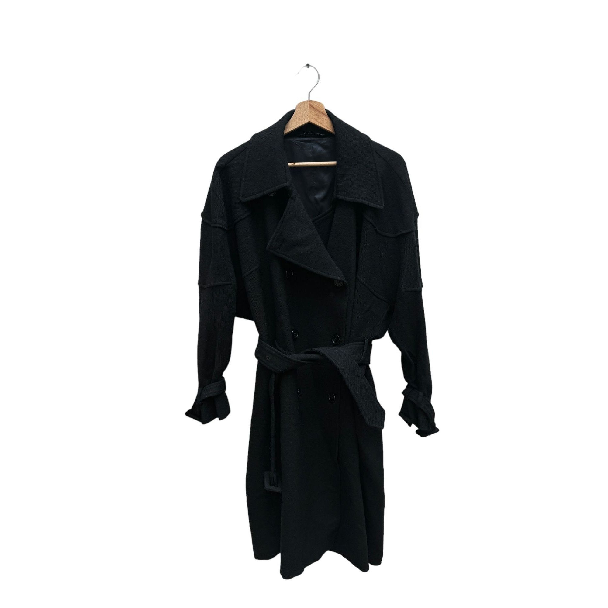 image of Maison Margiela Fw 2009 Black Double Breasted Wool Coat, Women's (Size Large)