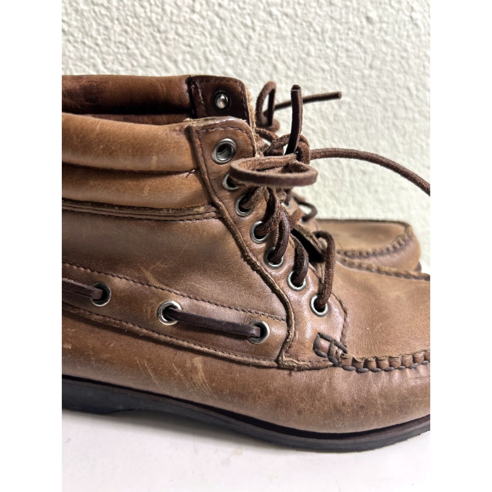 Vintage VINTAGE HH BROWN Moc Chukka Leather Boots Hiking Womens 7.5 Brown Leather Boots Chukka Hiking Women 7.5 Brown Mens) Size US 8 / IT 38 - 3 Thumbnail