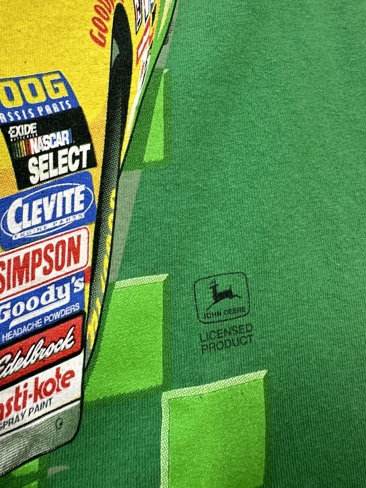 NASCAR Vintage 90s Nascar Chad Little John Deere Racing T-Shirt Size US XL / EU 56 / 4 - 8 Thumbnail