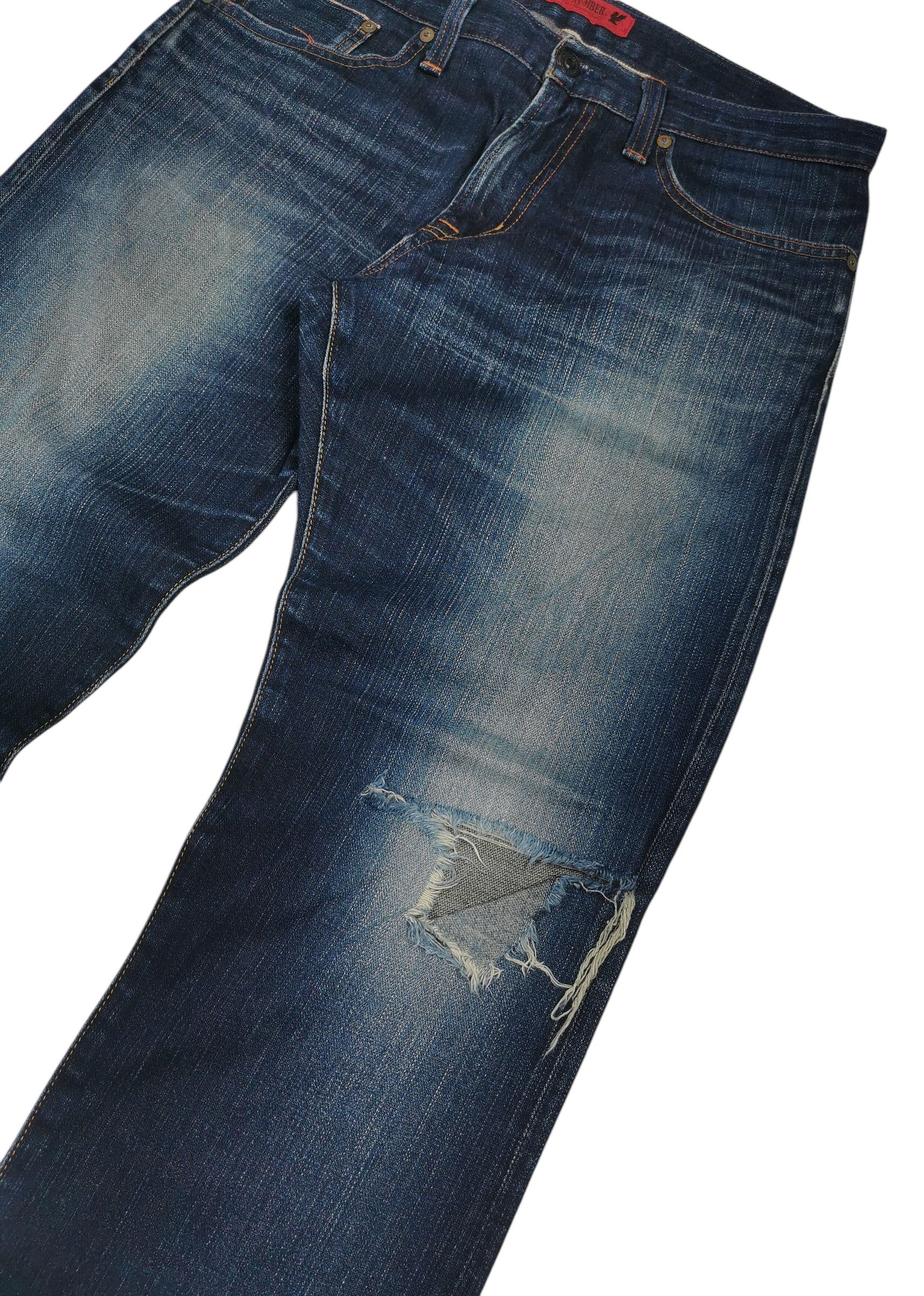 Japanese Brand × Jean × Self Edge Back Number Selvedge Jeans Size US 34 / EU 50 - 3 Thumbnail