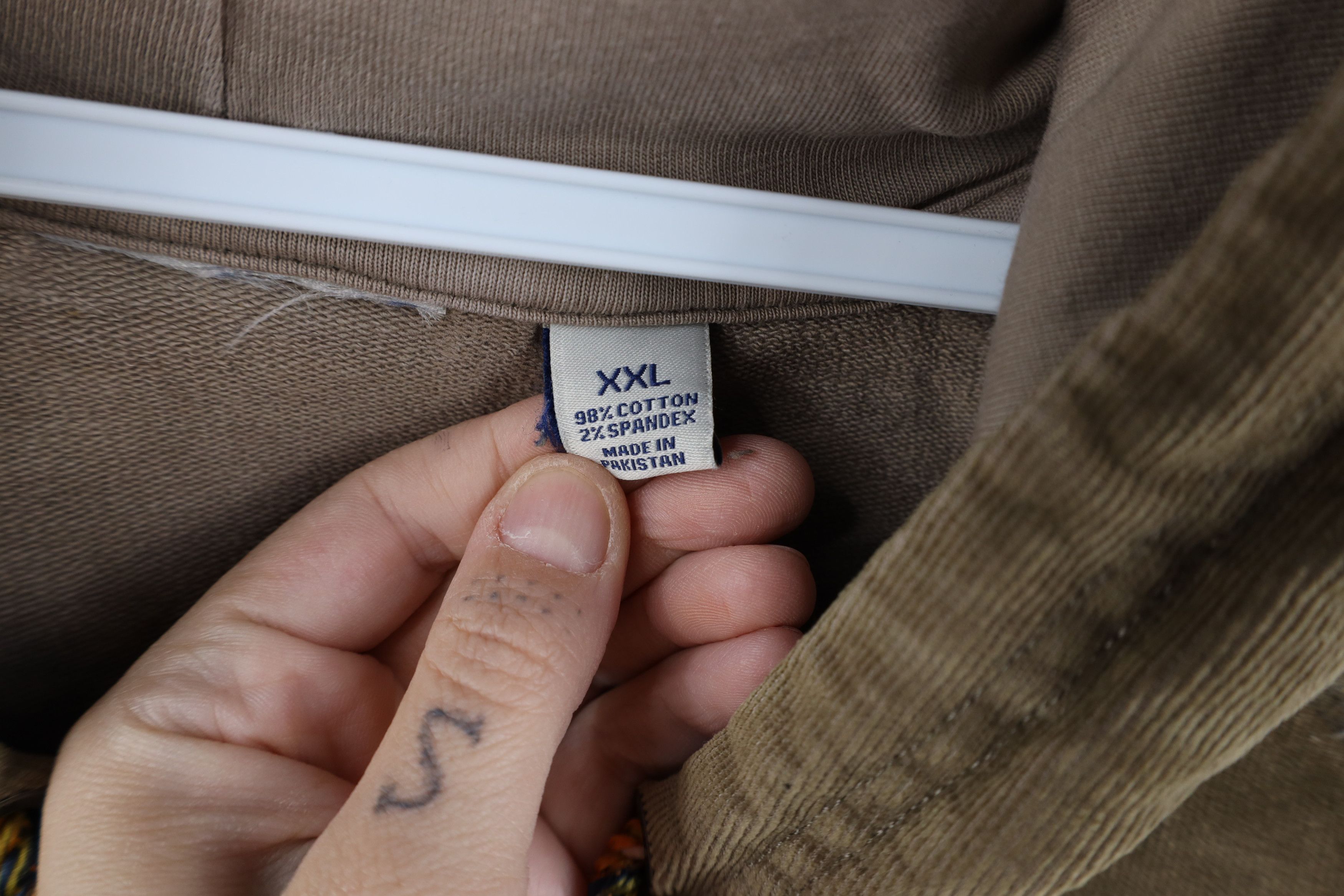 Vintage Vintage 90s Y2K Streetwear Heavyweight Corduroy Hoodie Beige Size US XXL / EU 58 / 5 - 4 Thumbnail