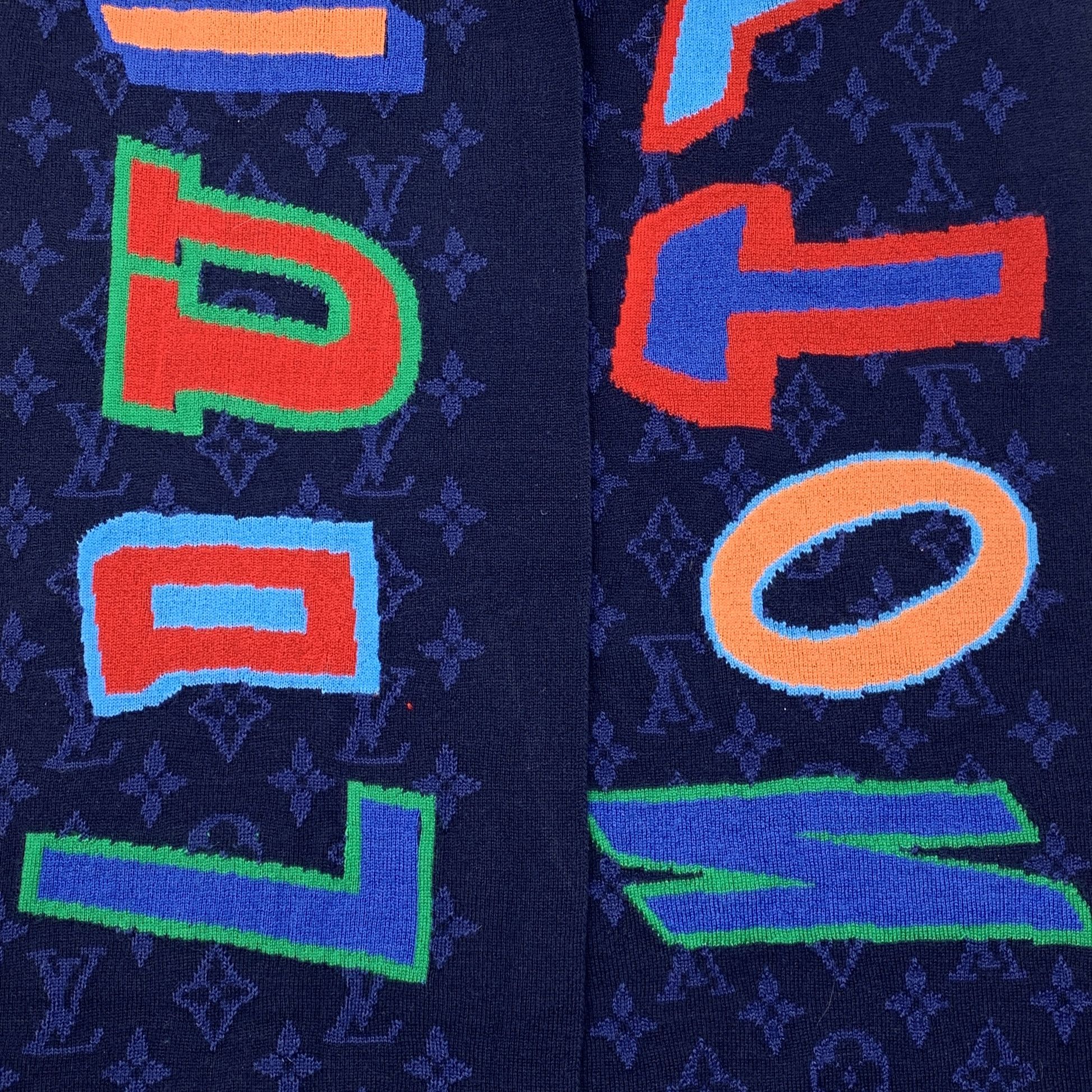 Louis Vuitton Louis Vuitton x NBA Wool Logo Scarf Navy (193×28 cm) Size ONE SIZE - 7 Thumbnail