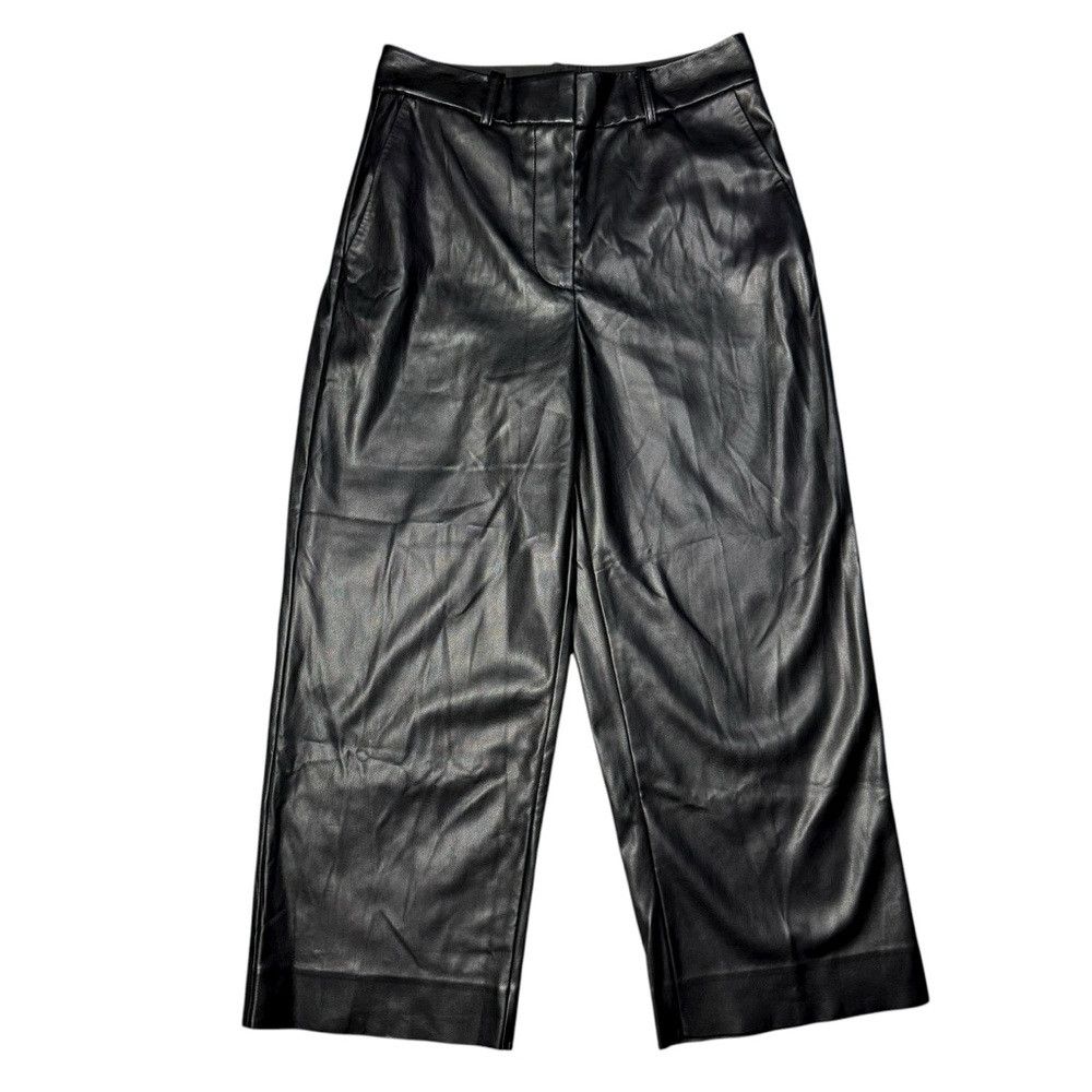 Robert Graham NWT New $298 Robert Graham Blair Faux Leather Cropped Black Size 26" / US 2 / IT 38 - 2 Thumbnail