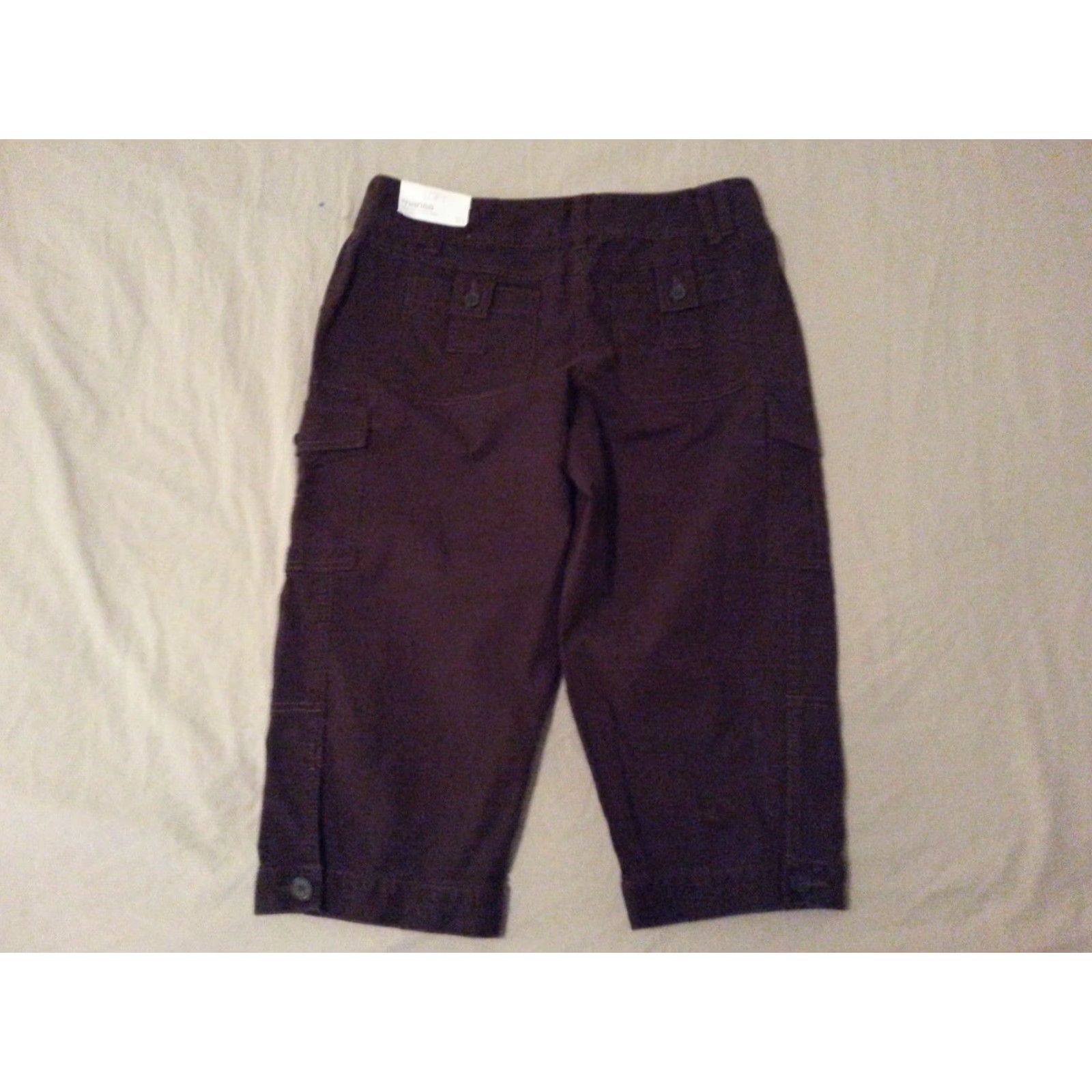 Ann Taylor Womens Ann Taylor LOFT Pants 10 Brown Capri Cargo Cotton Size 32" / US 10 / IT 46 - 2 Thumbnail