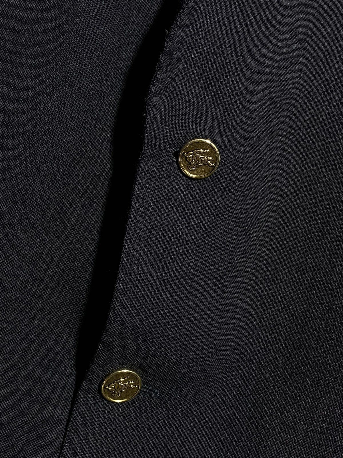Burberry Vintage 90s Burberrys Blazer Jacket With Gold Logo Button Size 50R - 5 Thumbnail