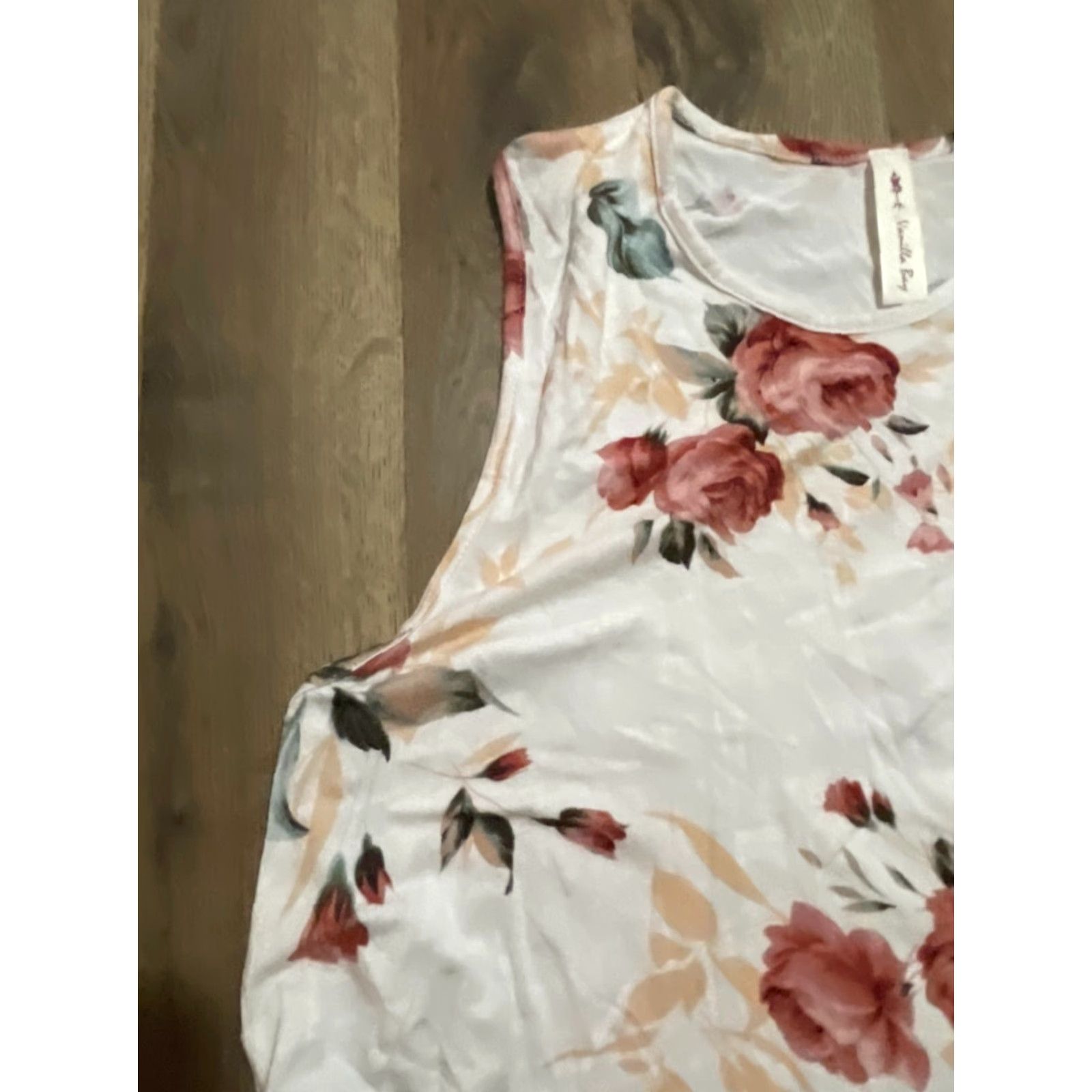 Vintage Vanilla Bay Dress Women's Medium A-Line Knee Length Pink Floral Sleeveless Pockets Casual Vintage No Size M / US 6-8 / IT 42-44 - 6 Thumbnail