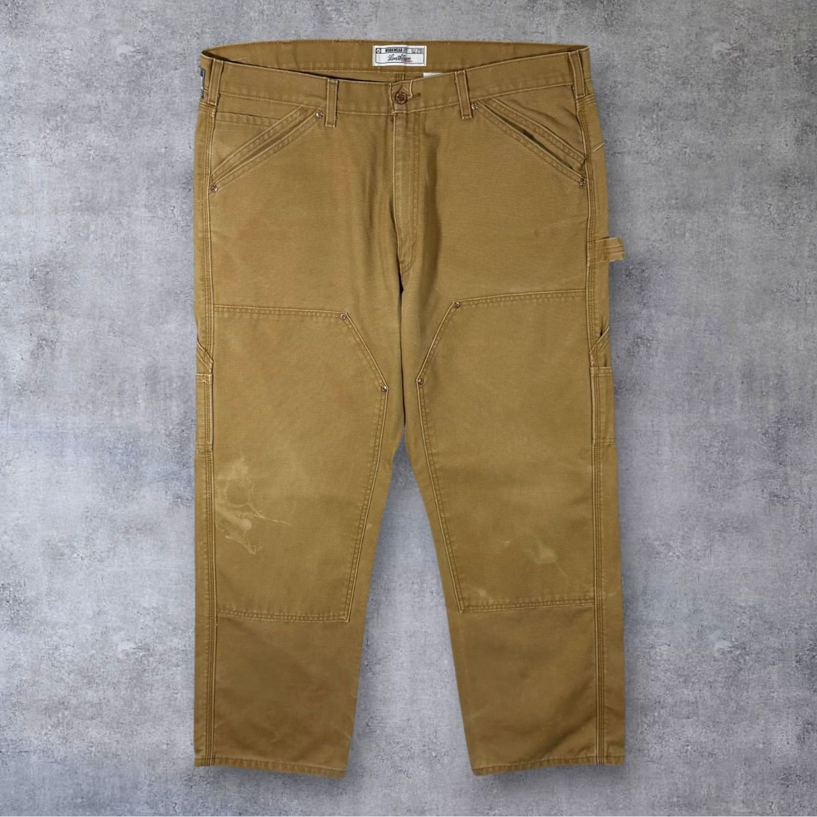 Levi's VINTAGE Levi's Workwear Fit Brown Heavy Cotton Carpenter Denim Jeans W42 L30 Mens Jeans Carpenter Denim Brown 42x30 10" Leg Rise 17" Zip Size US 42 / EU 58 - 2 Thumbnail