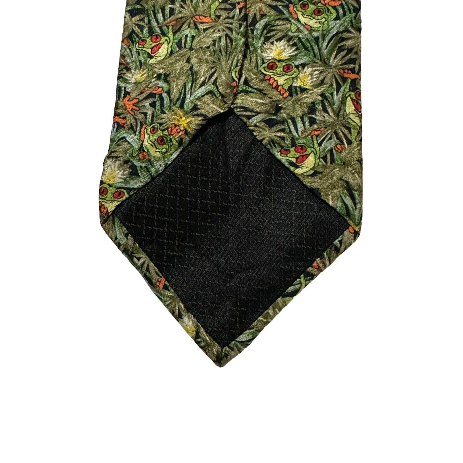 Other Rainforest Cafe Tree Frogs 100% Silk Vintage Necktie Size ONE SIZE - 5 Thumbnail