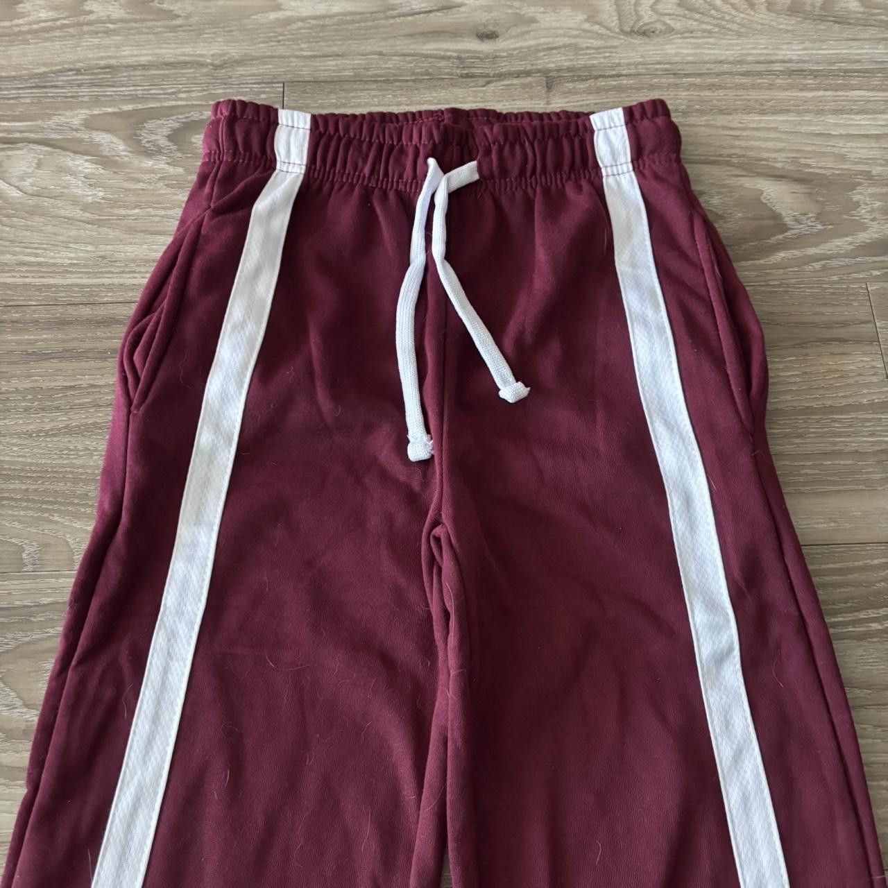Vintage Crazy Vintage Y2K/2000s Cute Burgundy Striped Sweatpants! Size S Size 26" / US 2 / IT 38 - 2 Thumbnail