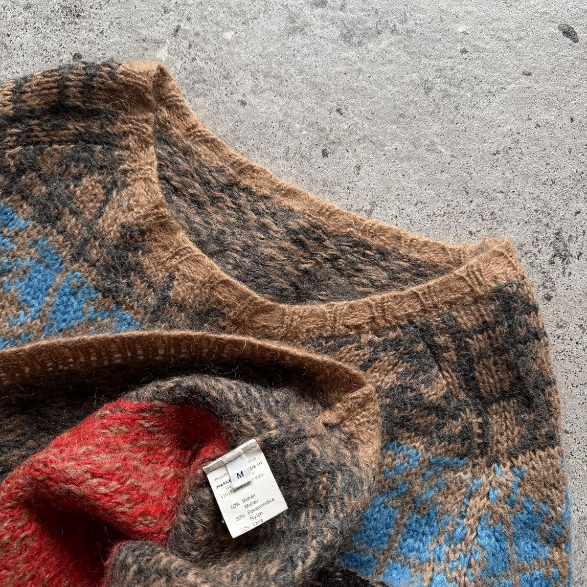 Other Jucca Womens Plaid Fair Isle Mohair Wool Blend Sweater Size M / US 6-8 / IT 42-44 - 3 Thumbnail