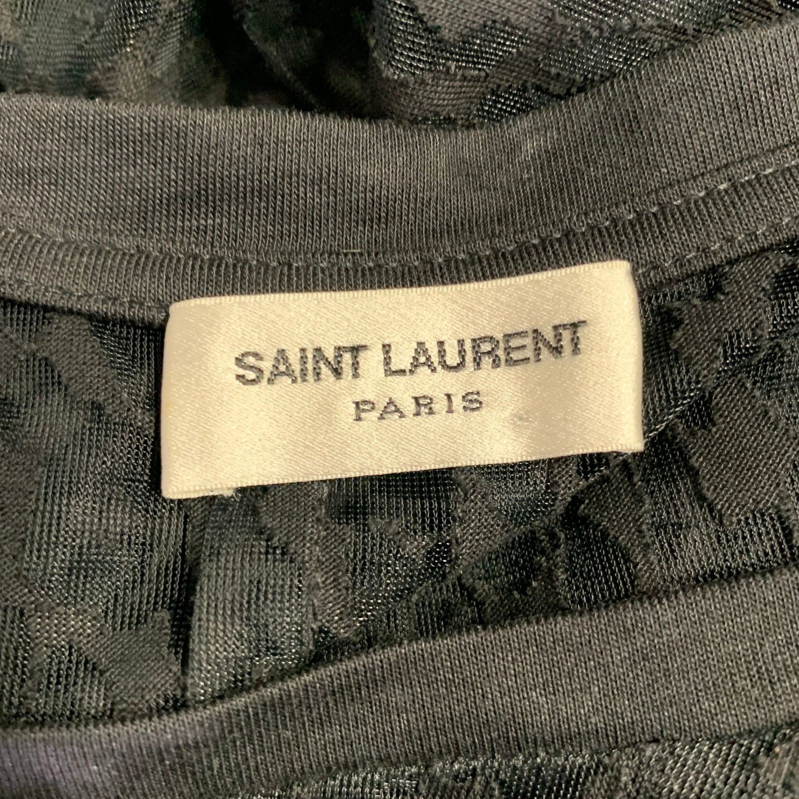 Saint Laurent Paris S Black Lyocell Blend See Through Animal Print Casual Top Size S / US 4 / IT 40 - 7 Thumbnail