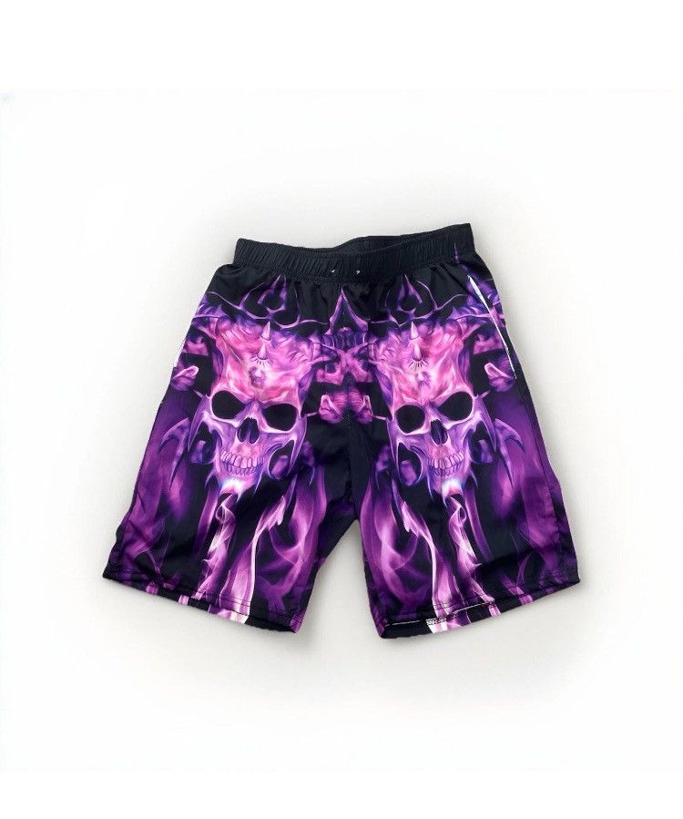 Other Y2K Flaming Skull Swim Trunks Size US 30 / EU 46 - 1 Thumbnail