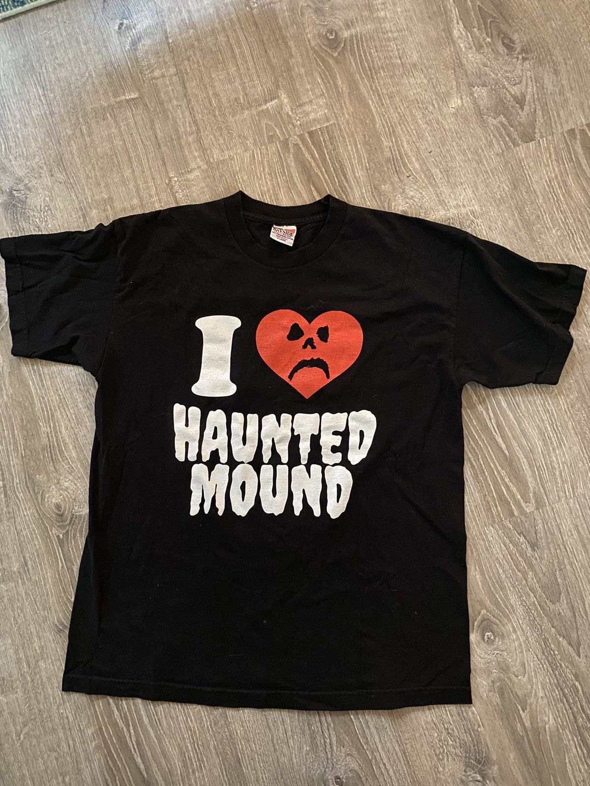 Image of Haunted Mound Authentic I Love Haunted Mount T-Shirt Heavyweight in Black, Men's (Size XL)