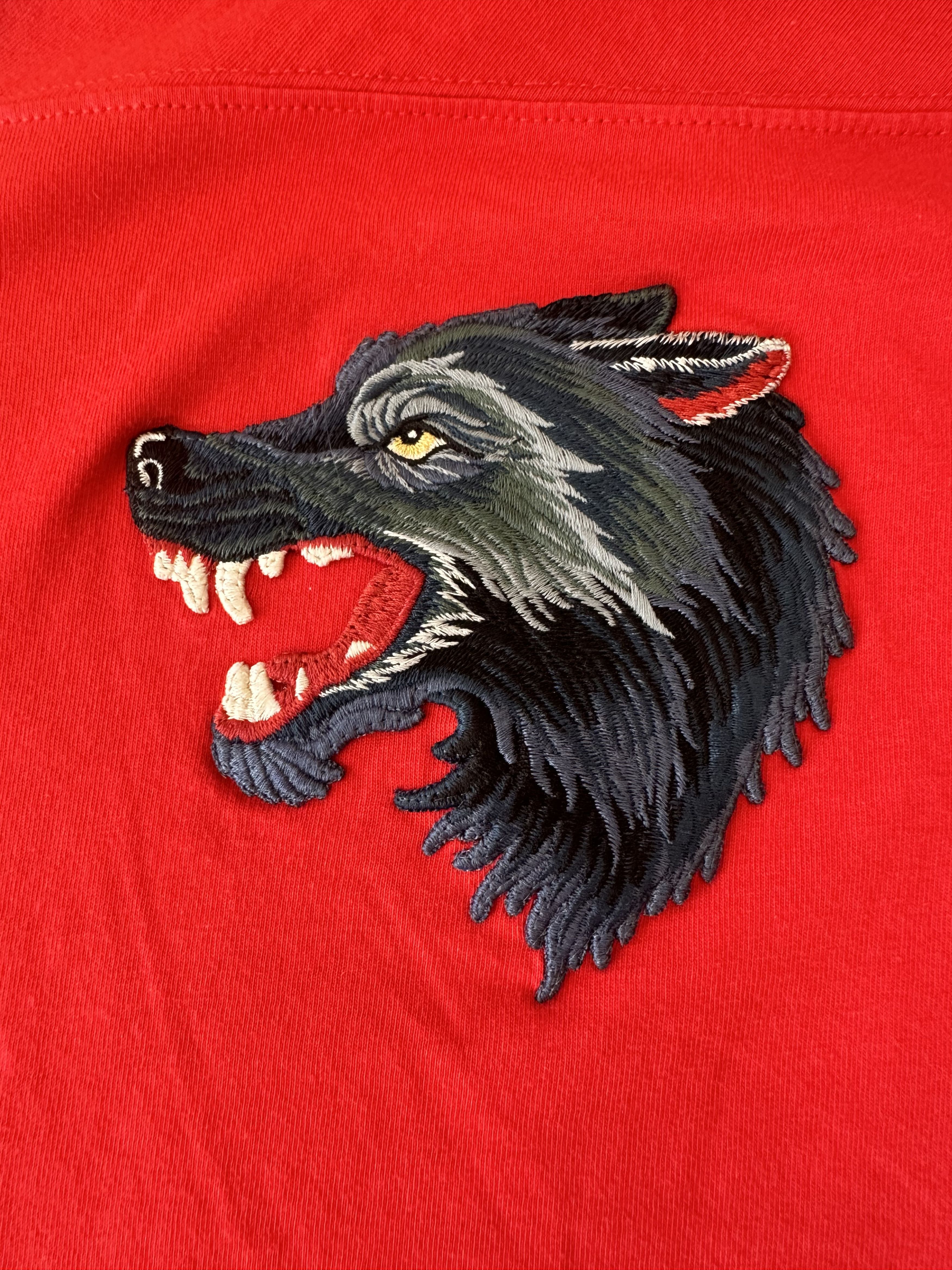 Gucci Gucci Stripe T-shirt With Embroidered Wolf Head Size US M / EU 48-50 / 2 - 3 Thumbnail