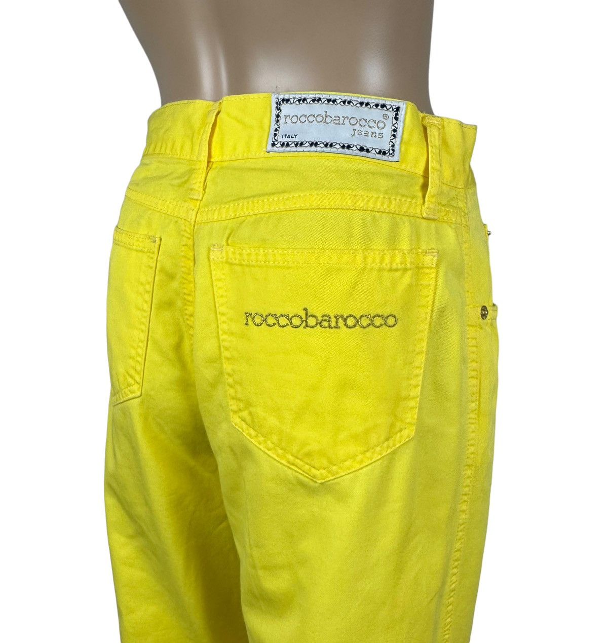Vintage Roccobarocco Vintage Jeans Yellow Logo Size 29 Size 29" - 8 Thumbnail