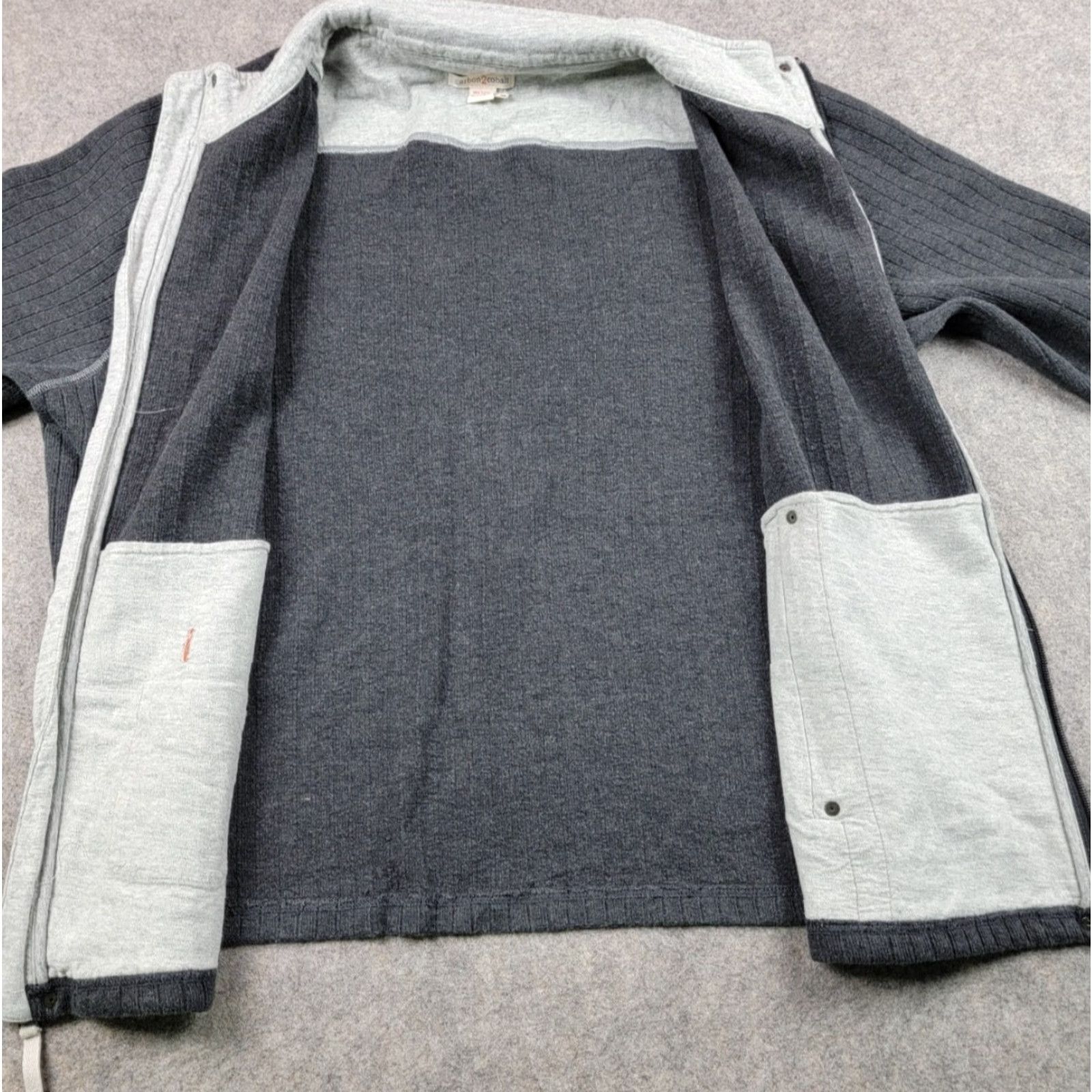 Carbon2Cobalt Carbon 2 Cobalt Sweater Mens Large Gray Full Zip Pockets Casual Classic Jacket Size US L / EU 52-54 / 3 - 6 Thumbnail
