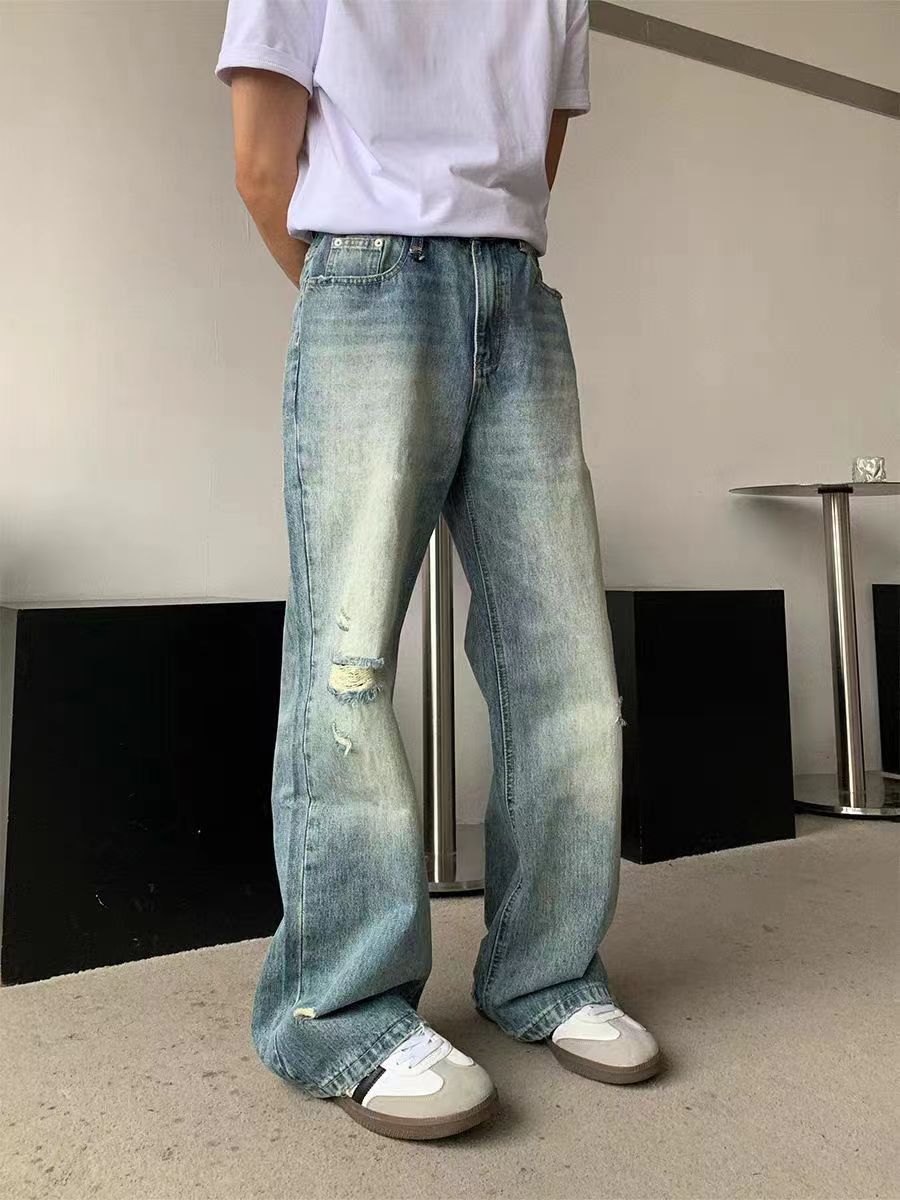 Japanese Brand × Vintage Vintage washed and worn design micro flare blue jeans Size US 30 / EU 46 - 1 Thumbnail