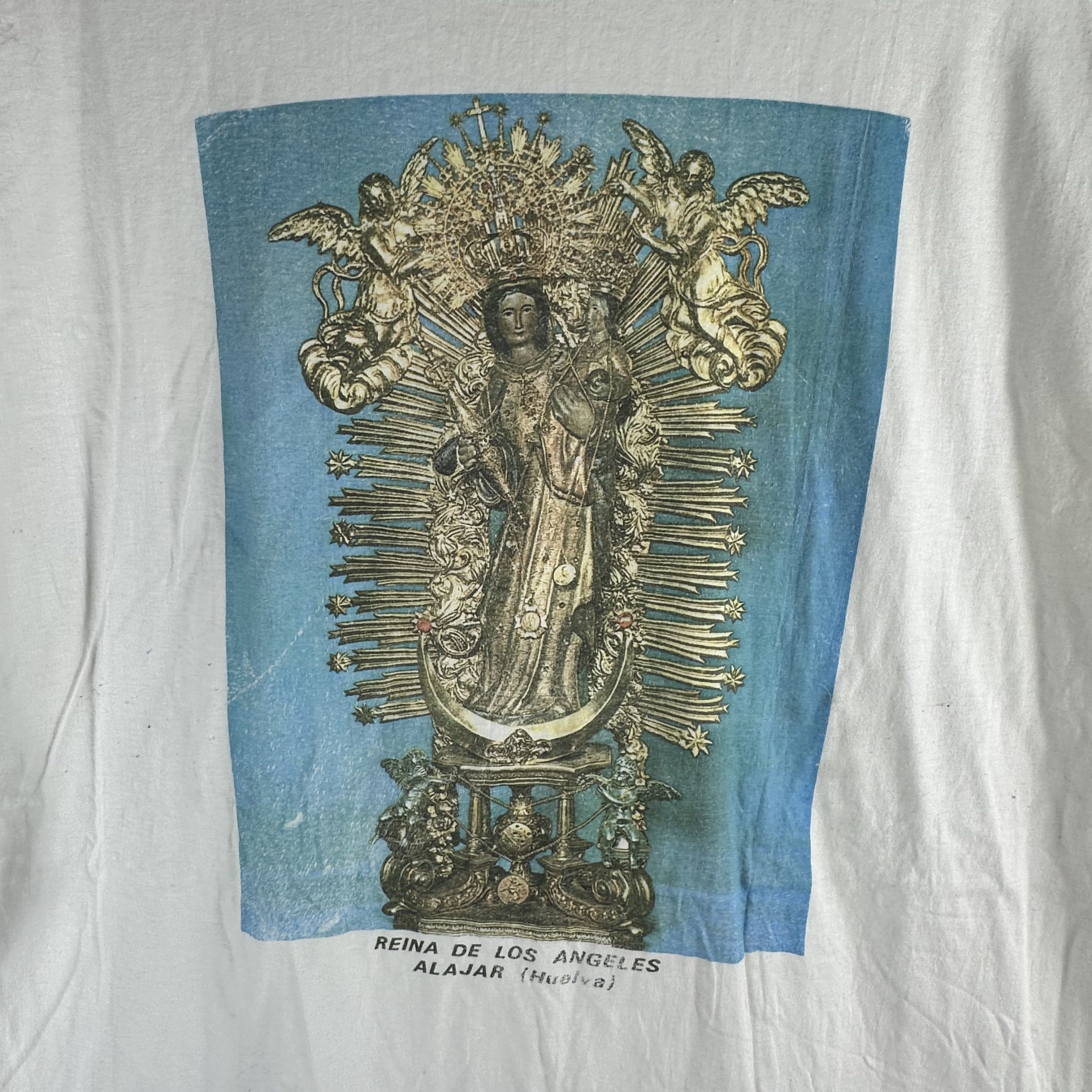 Vintage 90s Queen of Angels Reina De Los Angeles Graphic T-shirt Size US XL / EU 56 / 4 - 2 Thumbnail