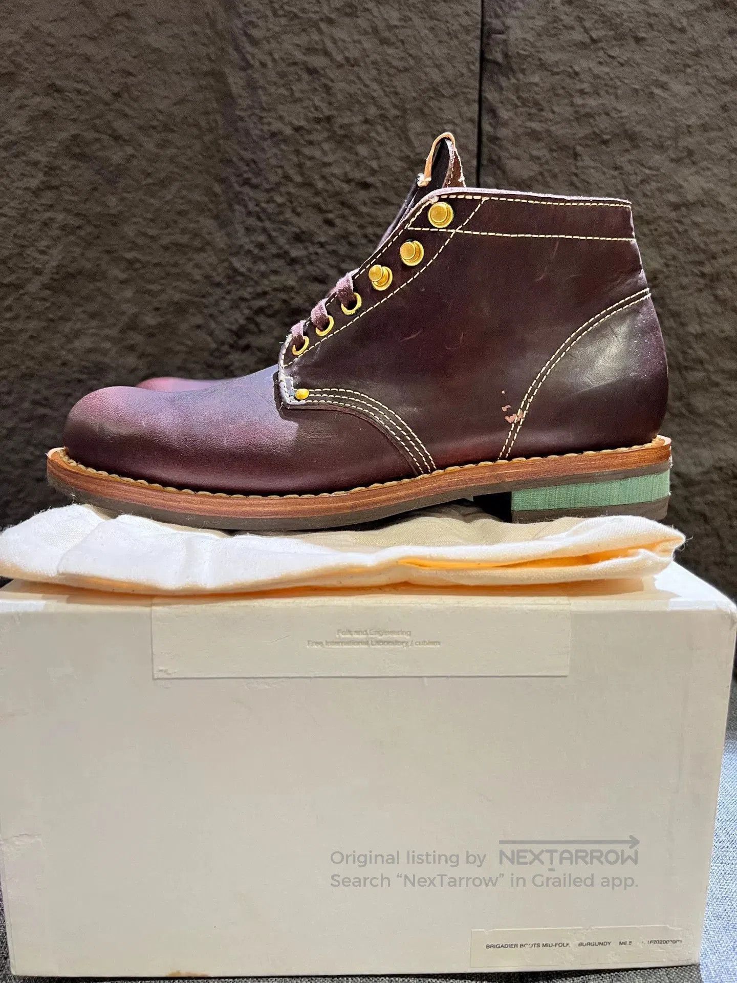 visvim brigadier boots mid-folk size 8.5.