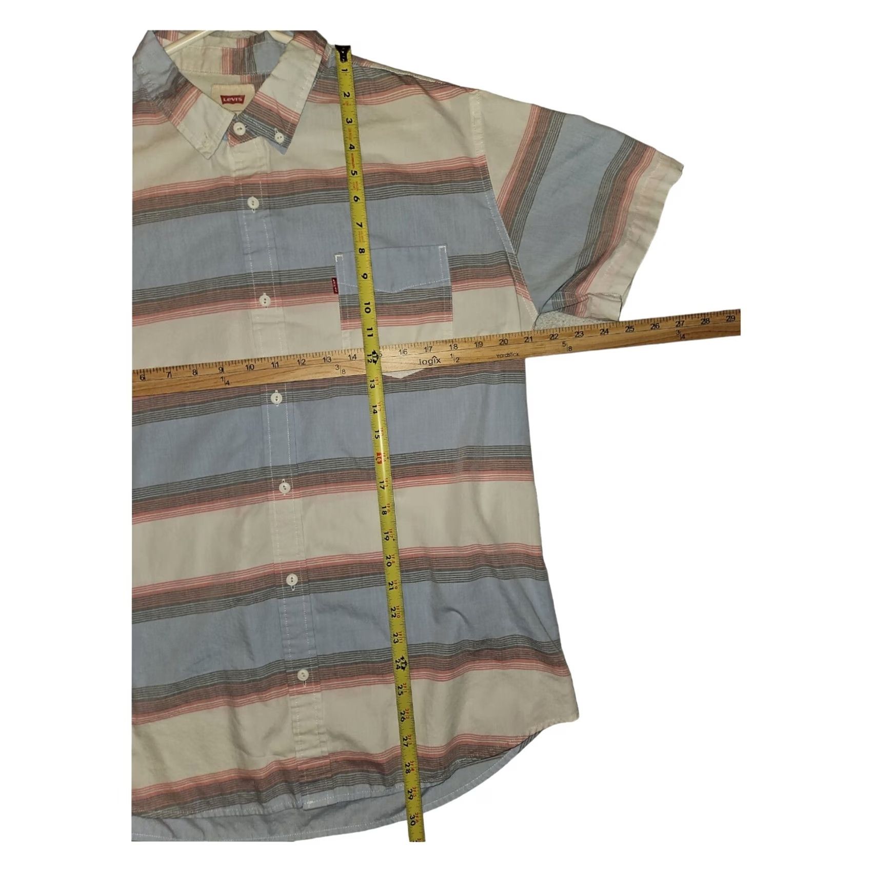 Levi's VINTAGE? No. Levi's Button Down Shirt XL Men's Short Sleeve Striped Casual Classic Size US XL / EU 56 / 4 - 3 Thumbnail