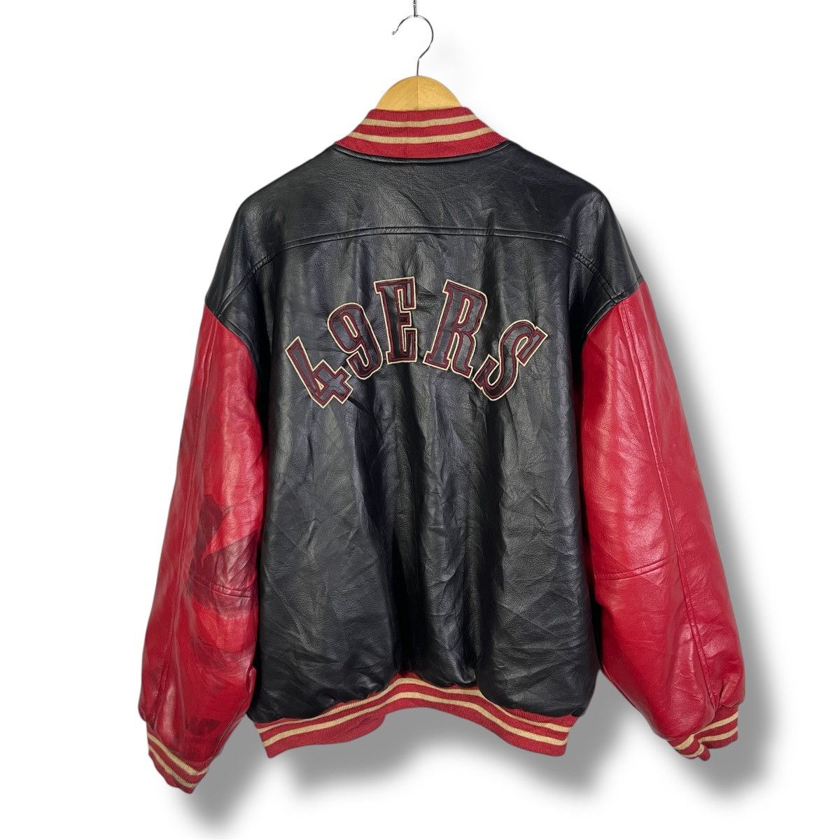 NFL Vintage SF 49ers NFL Embroidery Wool Varsity Leather Jacket Size US XXL / EU 58 / 5 - 2 Thumbnail
