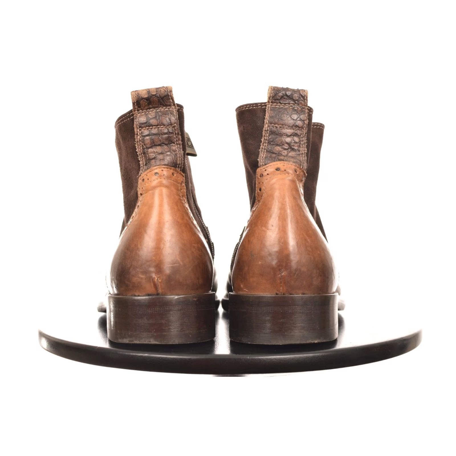 Vintage Jo Ghost DDP Brown Leather Croc Boots Size 39 Mens Boots Size US 6 / EU 39 - 4 Thumbnail